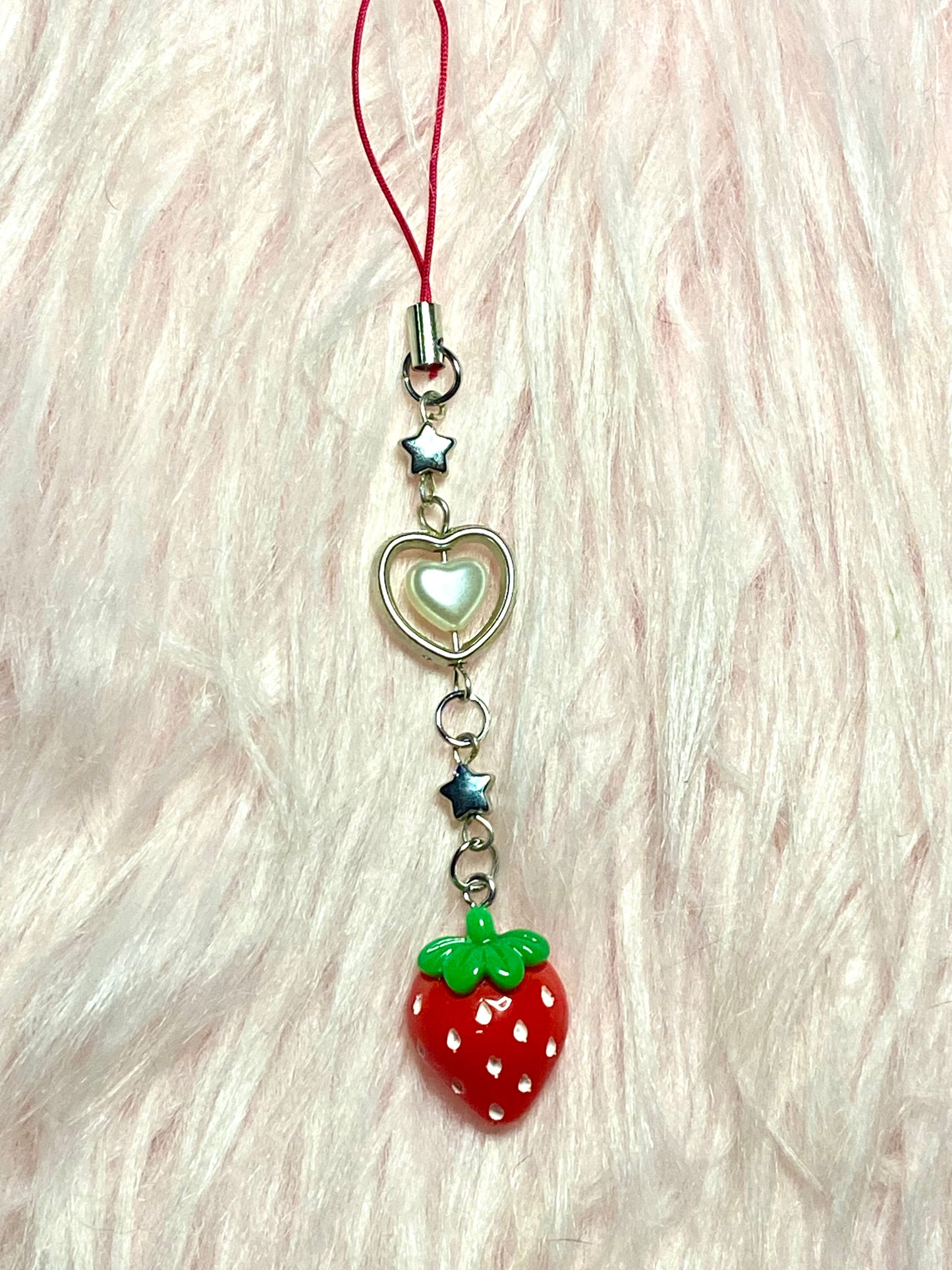 Coquette Dangle Phone Charms, Coquette Accessories, Strawberries, Cherries, Bows