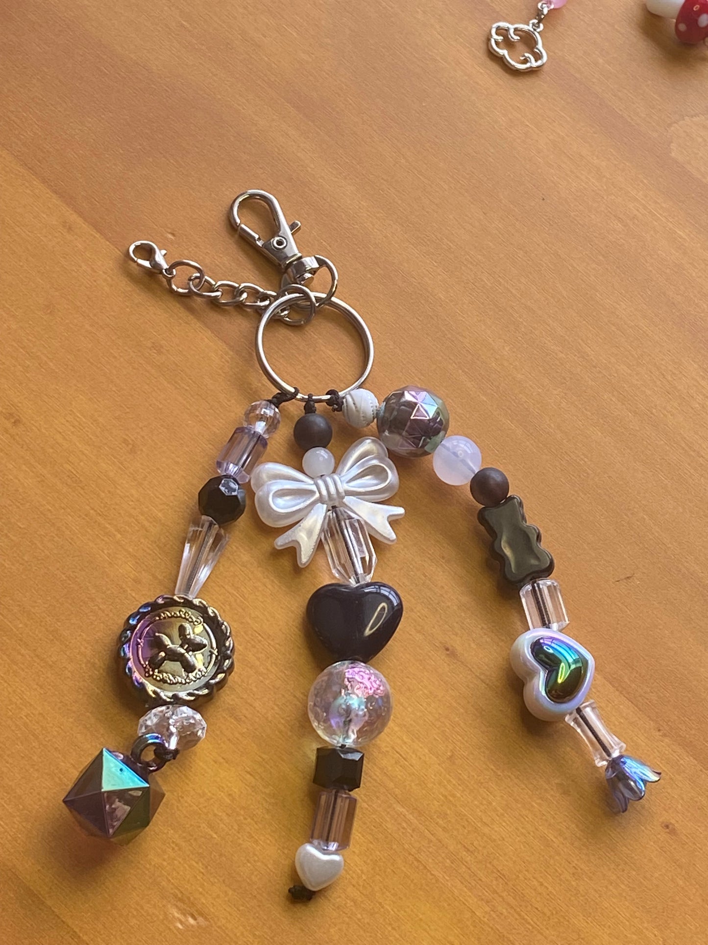 Kawaii Beaded Keychain, Y2K themed charm, nostalgia,