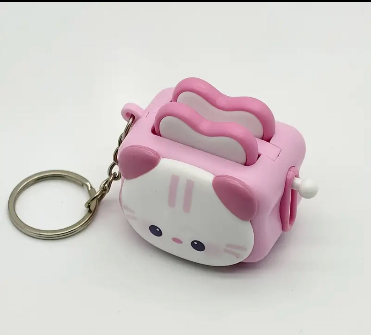 Kawaii Animal Toaster Fidget Toy Keychain, Mental Health Gift, Sensory Toy, Stress Relief/Stimming for ADHD, Anxiety, and Neurodivergent Minds