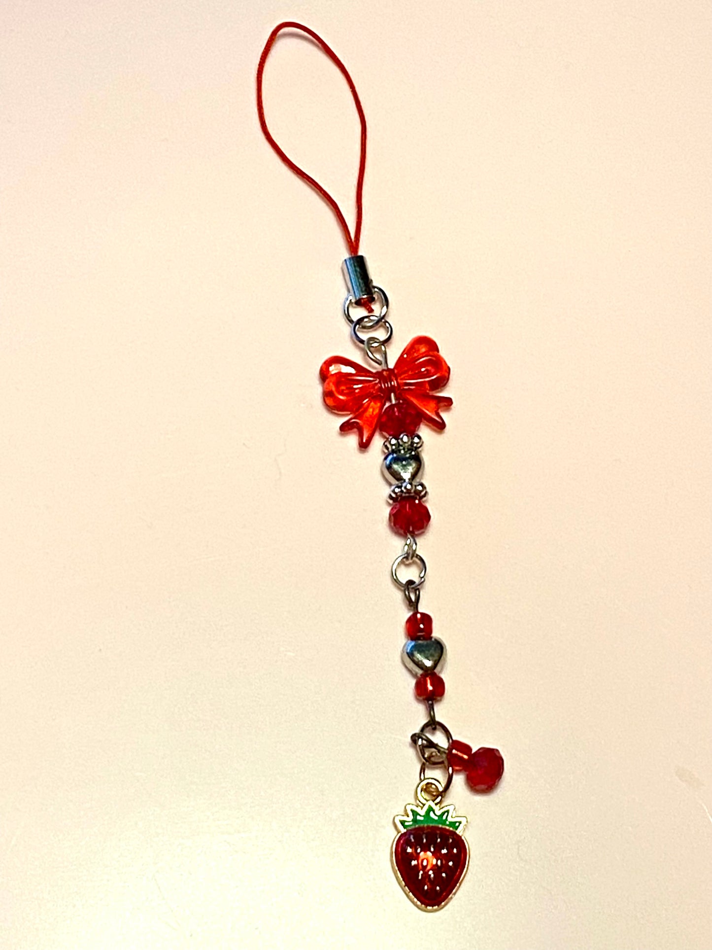 Coquette Dangle Phone Charms, Coquette Accessories, Strawberries, Cherries, Bows