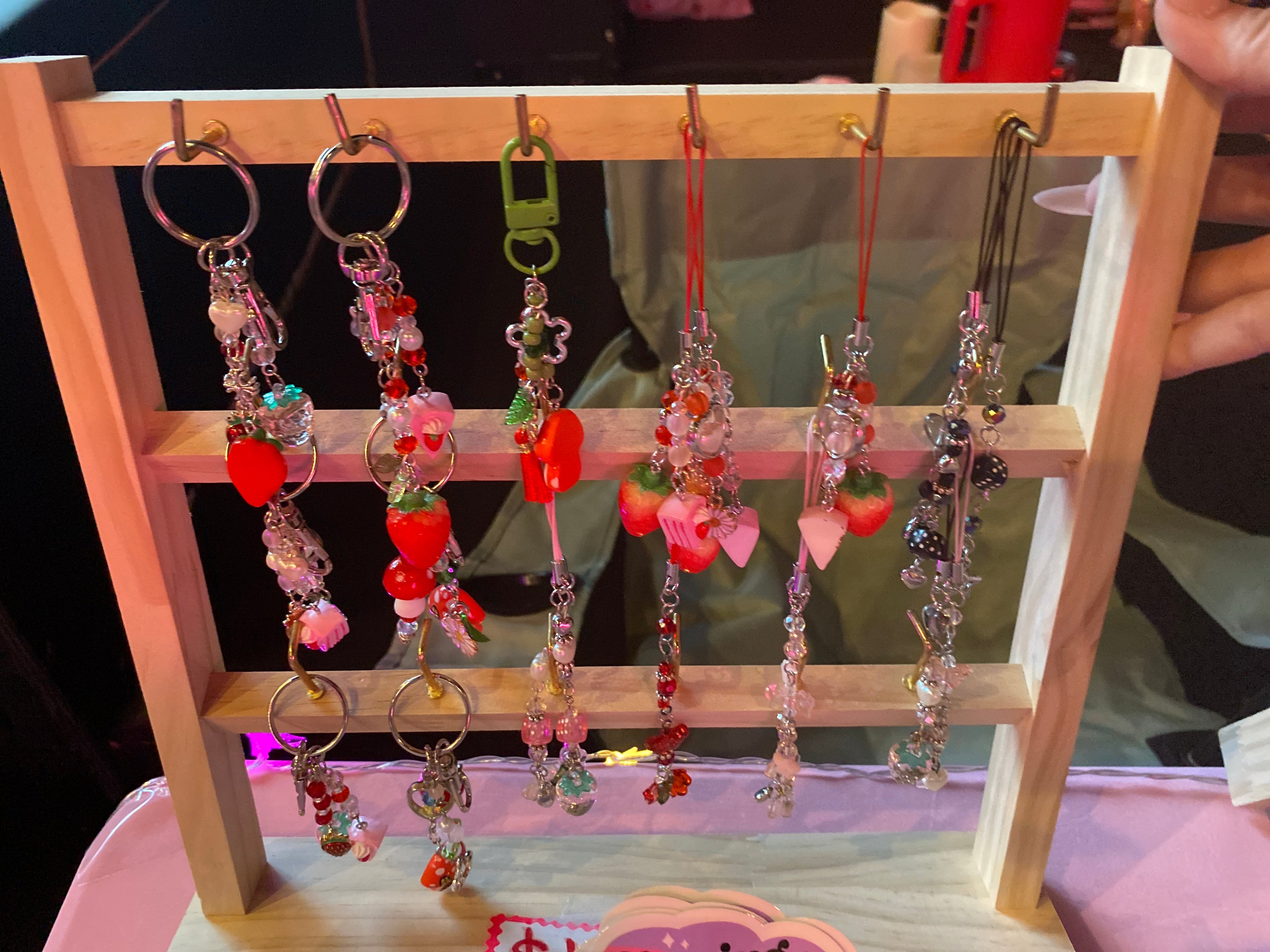 Coquette keychains, Cottagecore Keychain, Strawberry Shortcake, Mushroom Keychain