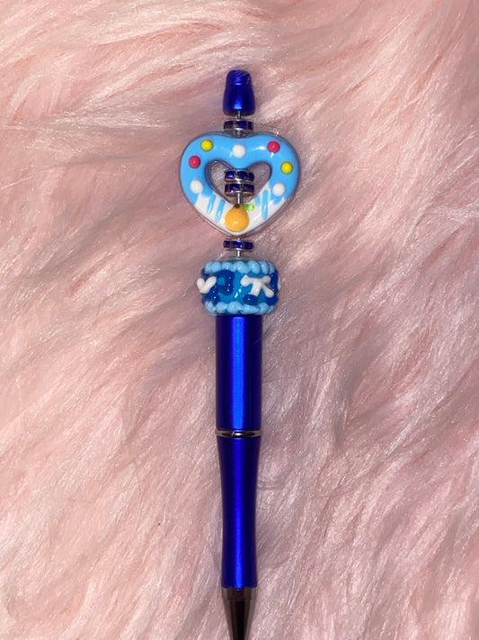 Heart Beaded Spinner Pen