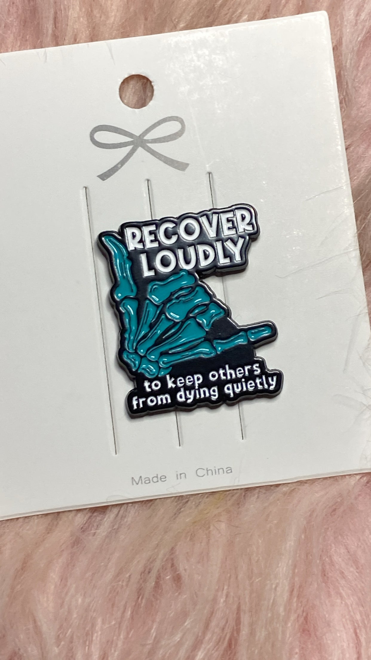 Recover Loudly to Keep Others From Dying Quietly, Mental Health Reminders Enamel Pin, Mental Health Awareness, Recovery,