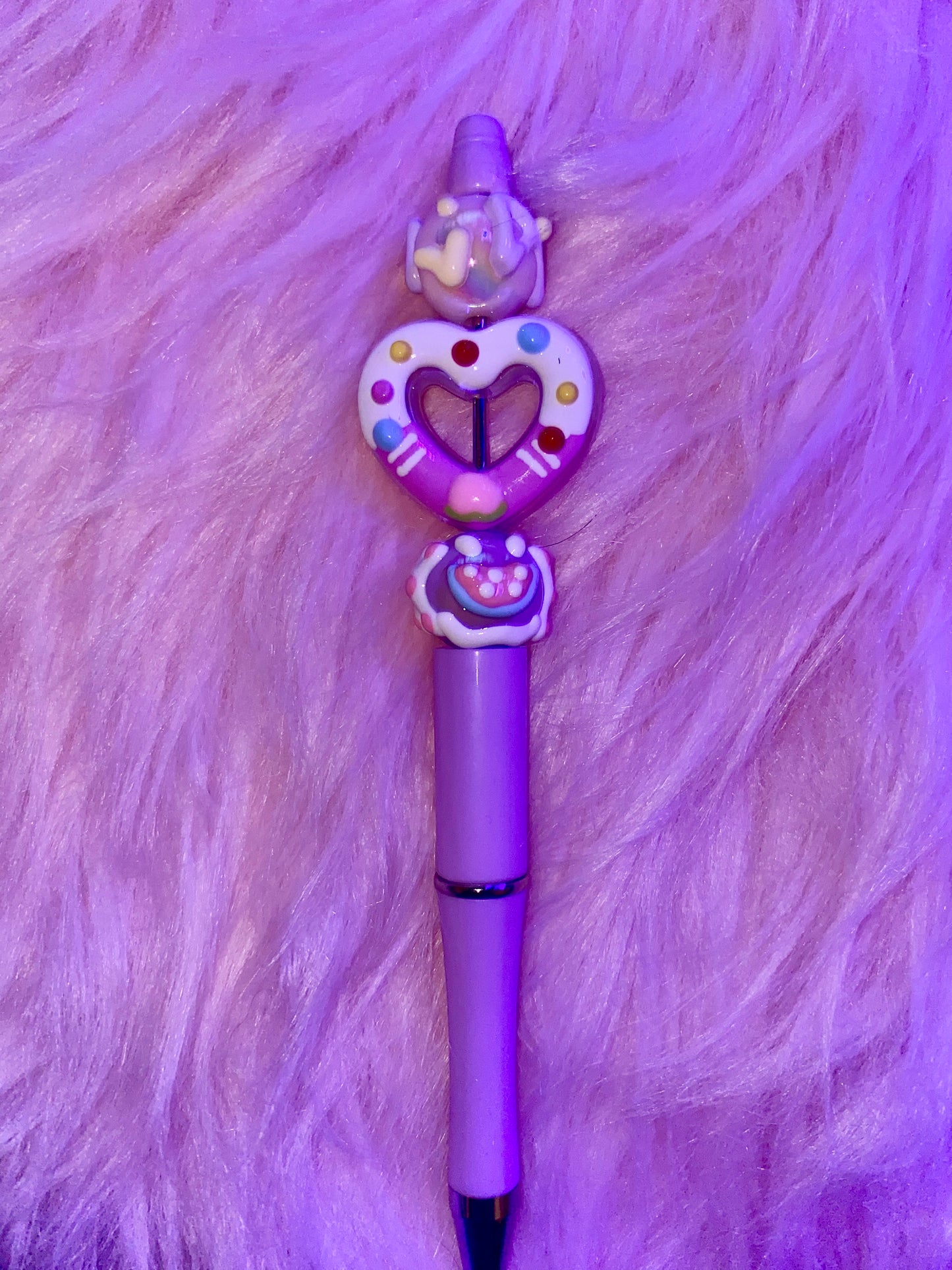 Heart Beaded Spinner Pen