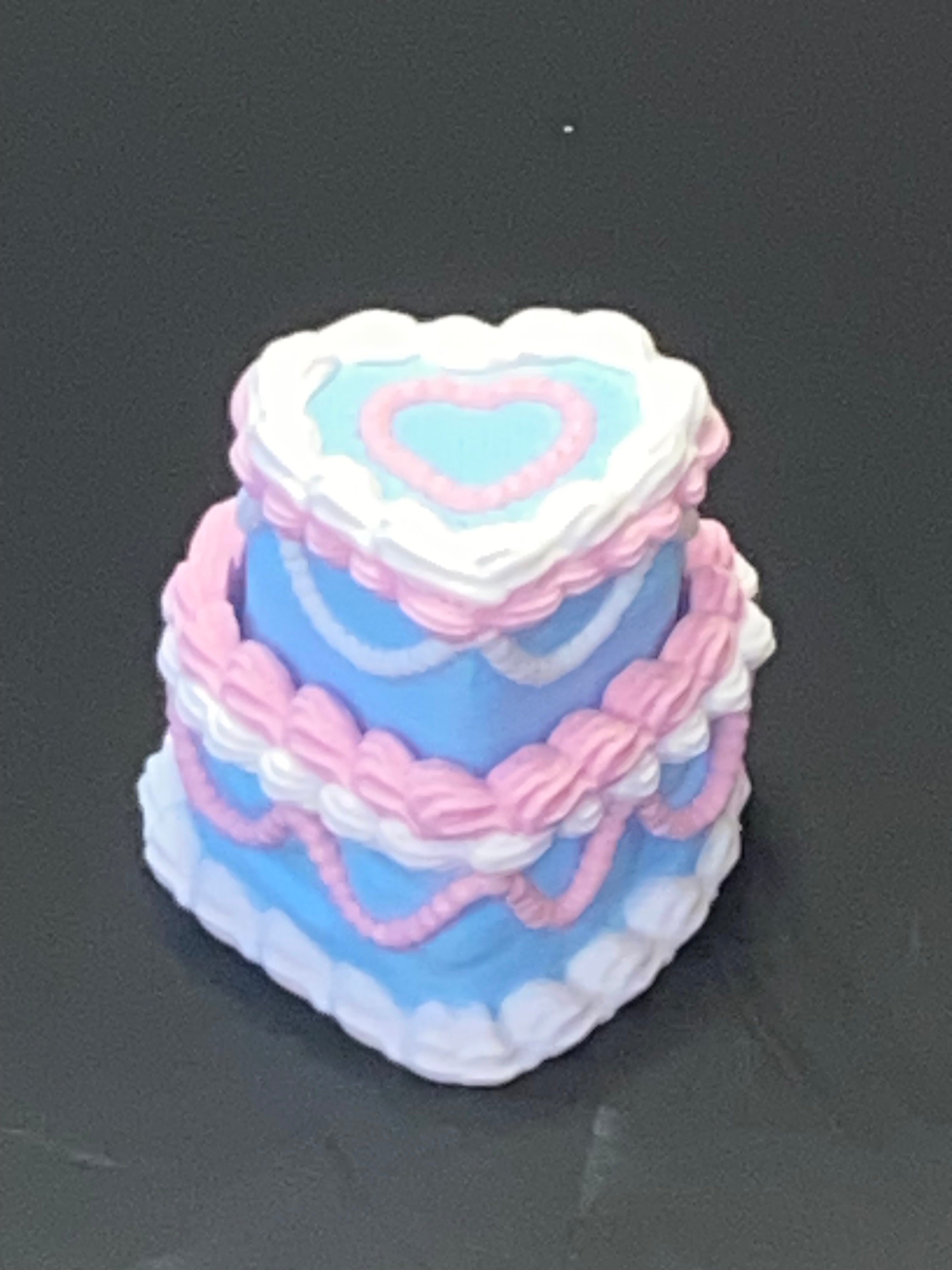 Self Care Cake Clicker, Self Care Fidget Toy, Kawaii Clicker Fidget Toy, Clicky Toy for Stress Relief, Anxiety Relief Desk Toy, Stimming , Neurodivergent, ADHD, Halloween Fidget Toy- Black Coquette Cake