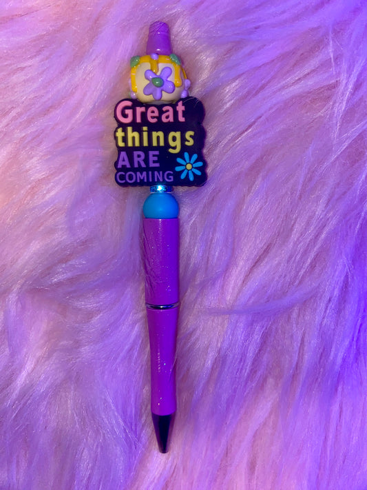 Light Purple Great Things Are Coming Pen