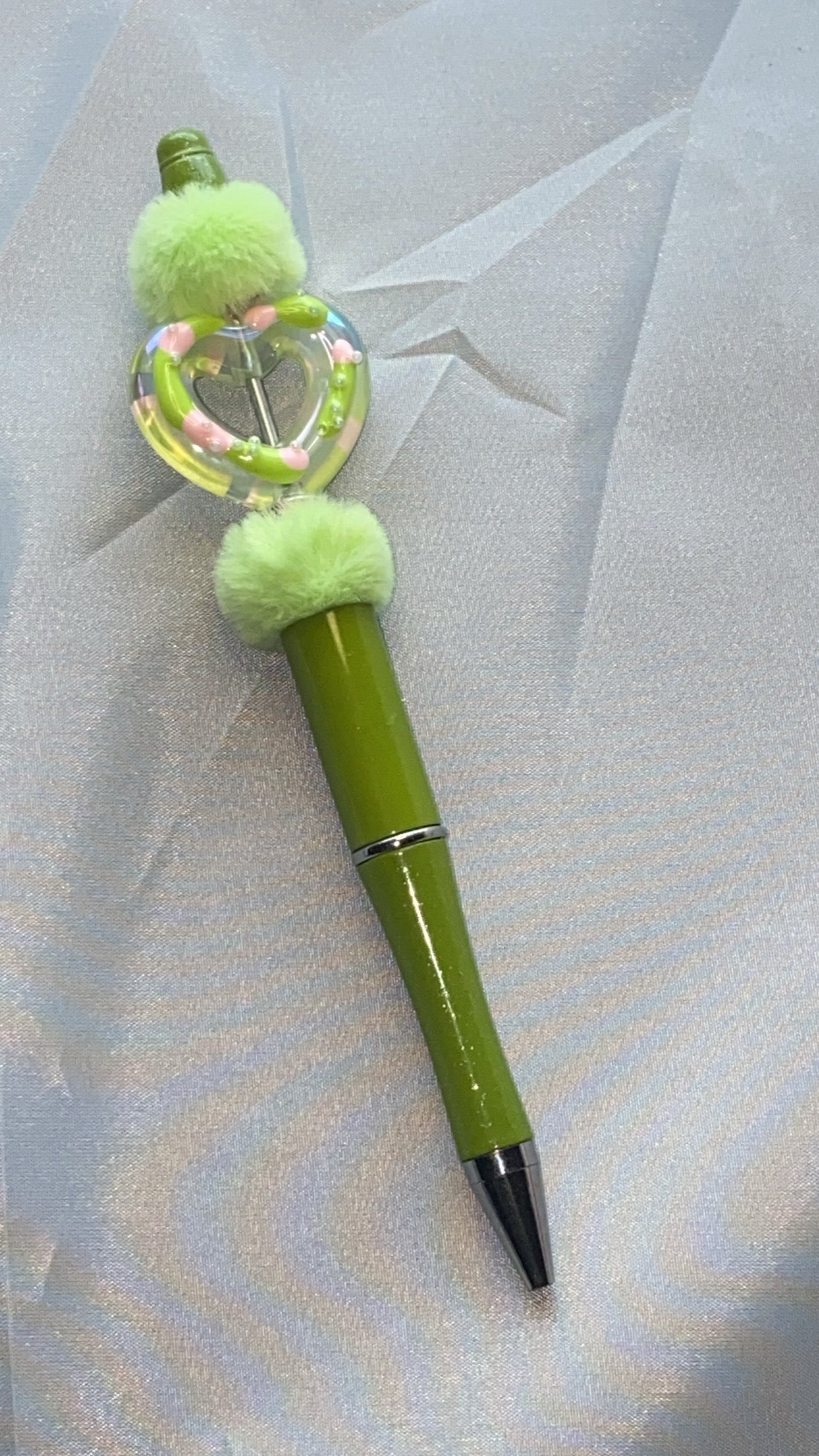 Heart Spinner Beaded Pen, Fidget Toy Pen, Fidget Spinner Toy Pen, Aesthetic Writing Pen, Desk Accessories