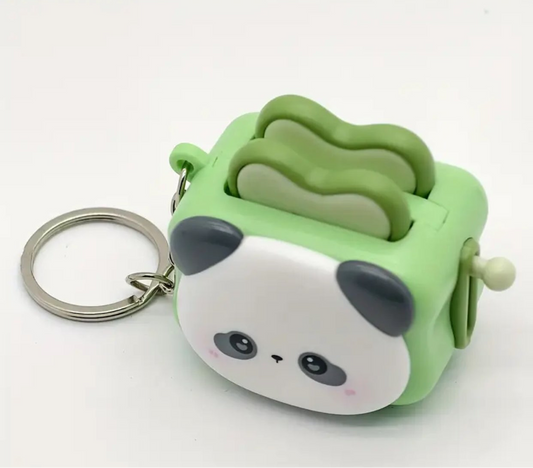Kawaii Animal Toaster Fidget Toy Keychain, Mental Health Gift, Sensory Toy, Stress Relief/Stimming for ADHD, Anxiety, and Neurodivergent Minds
