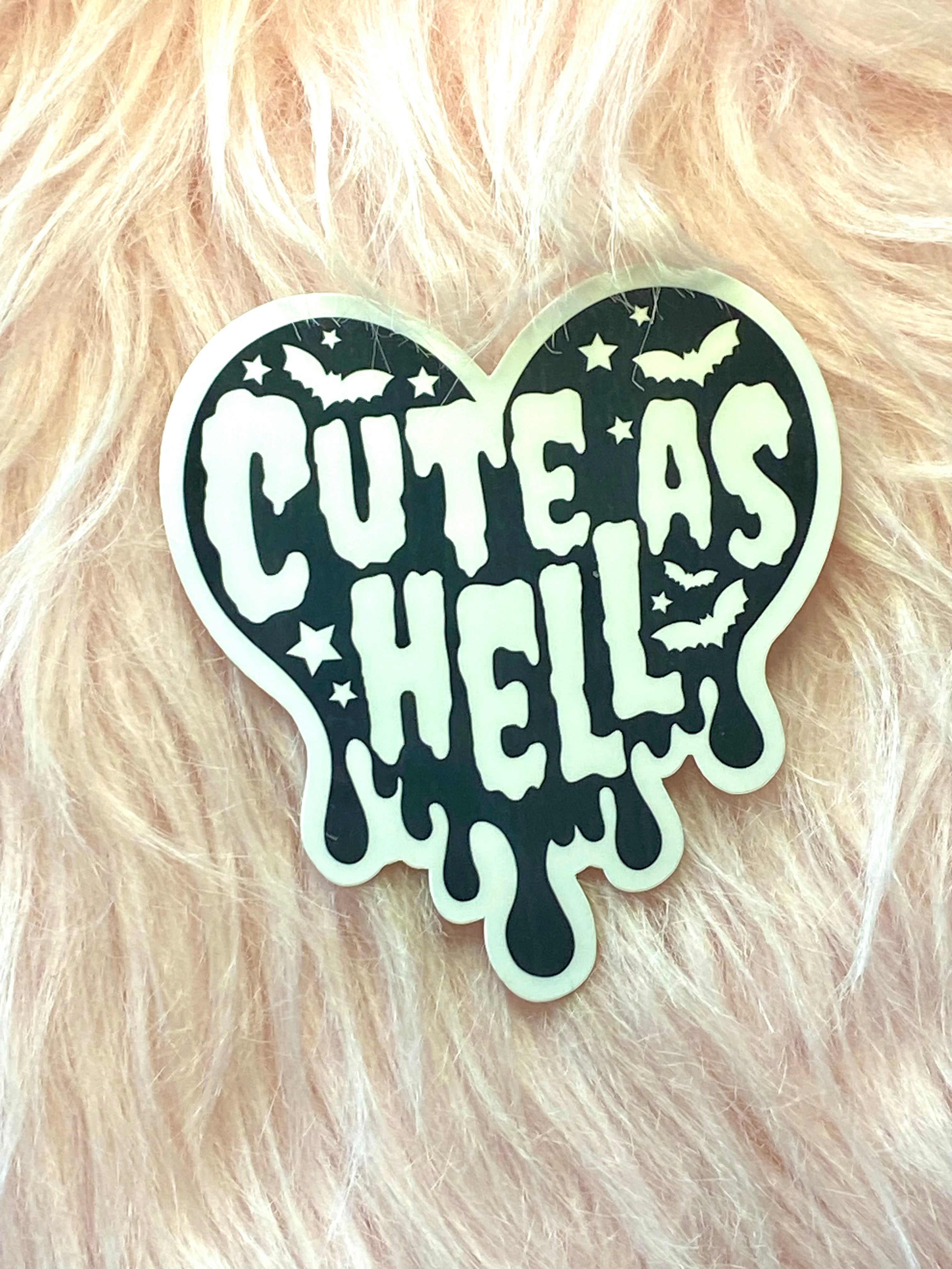 Cute as Hell Sticker, Spooky Sticker, Bat Sticker, Kindle Sticker, Water Bottle Sticker