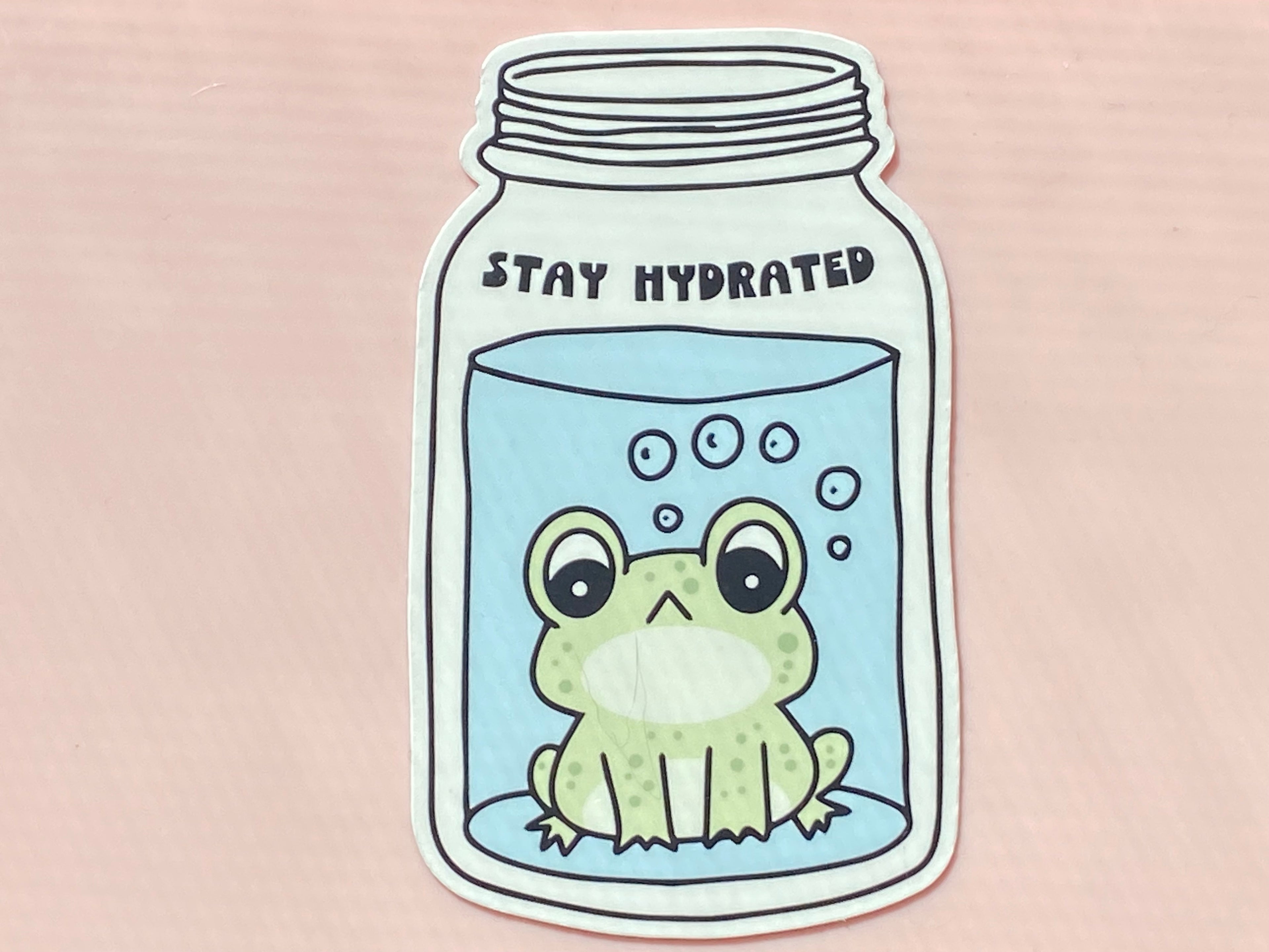 Stay Hydrated Frog Sticker, Kindle Sticker, Water Bottle Sticker