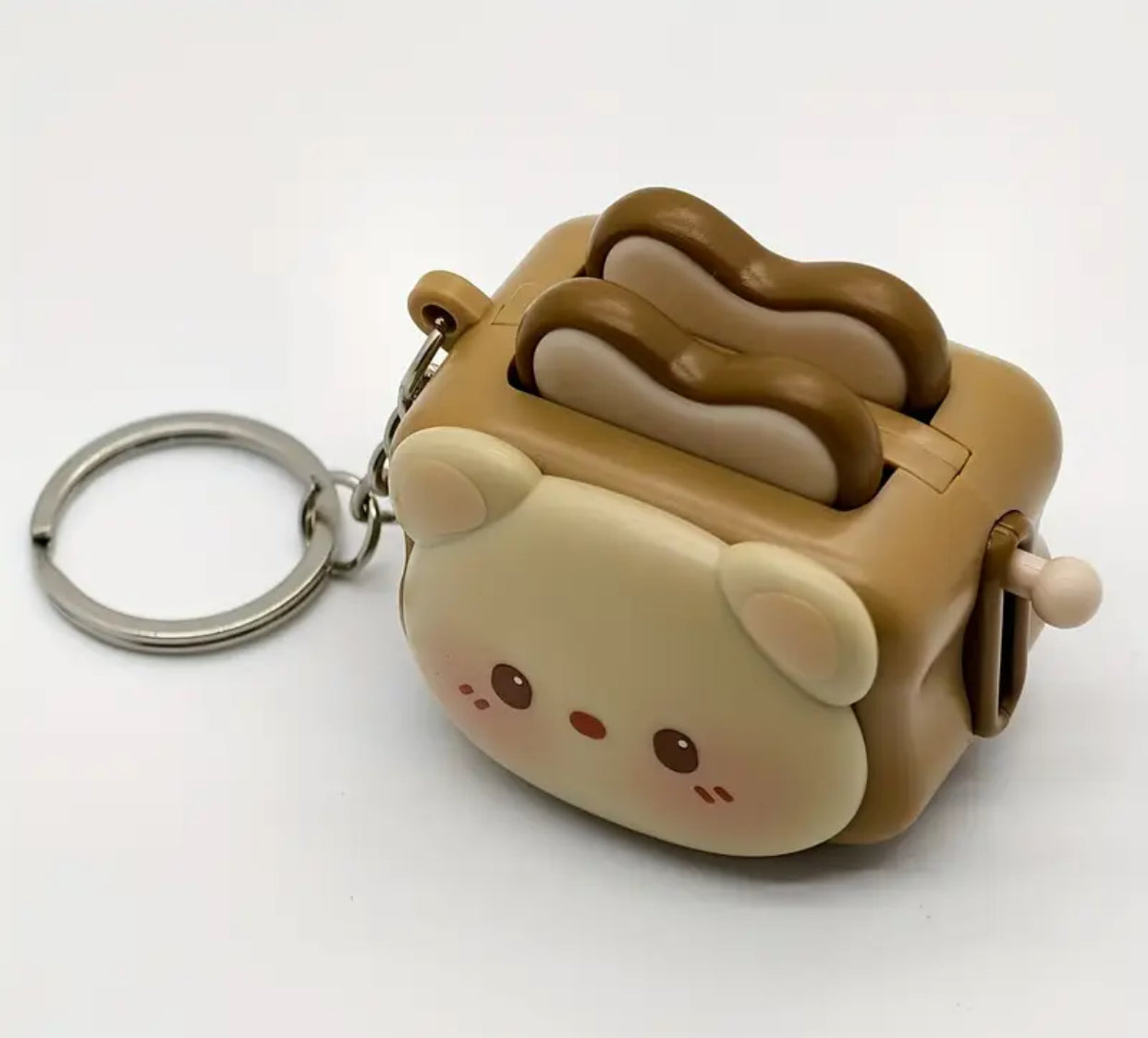 Kawaii Animal Toaster Fidget Toy Keychain, Mental Health Gift, Sensory Toy, Stress Relief/Stimming for ADHD, Anxiety, and Neurodivergent Minds