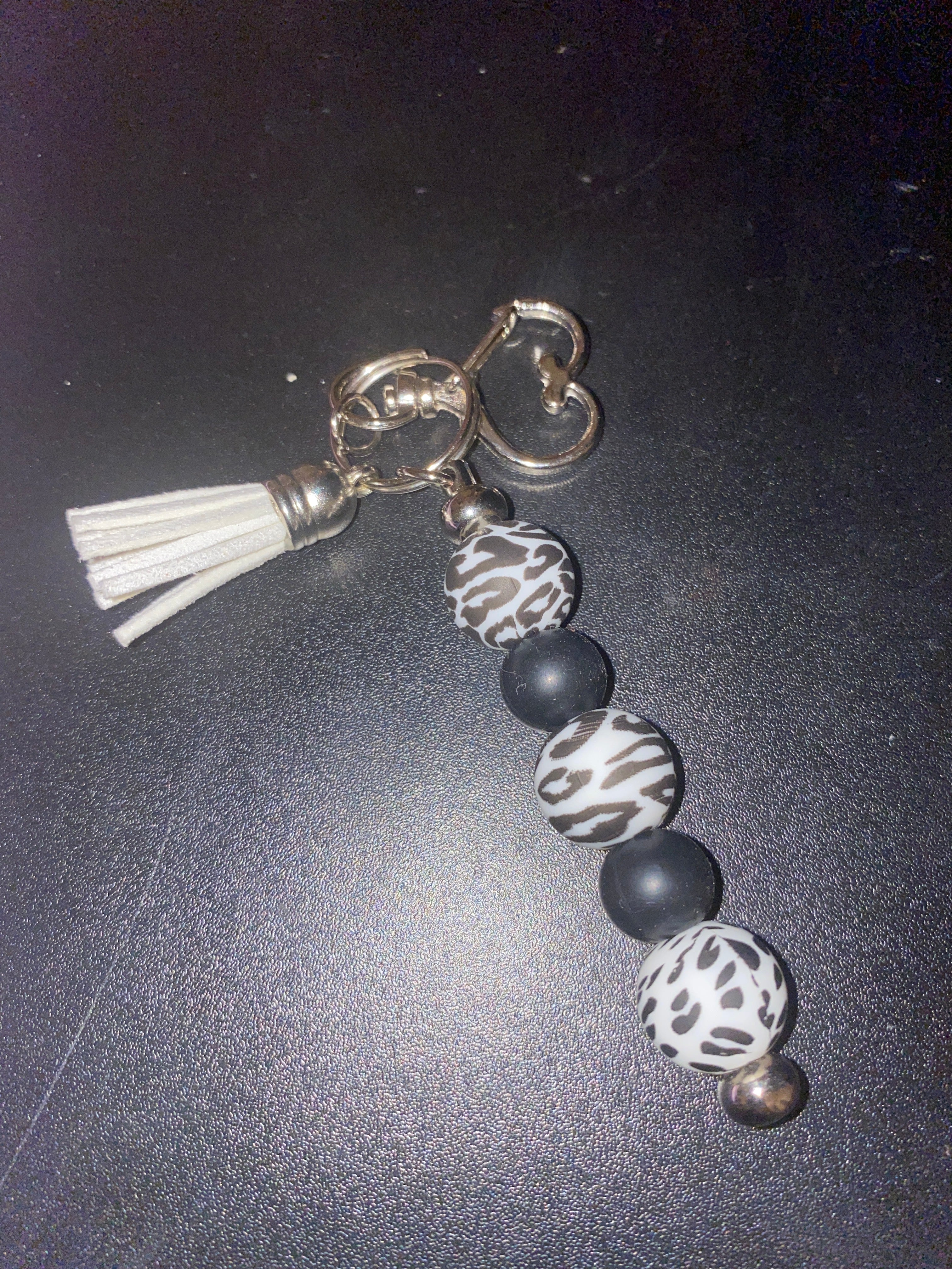 Beaded Keychain with Tassel, Awareness Accessories, Autism Awareness, Breast Cancer Awareness