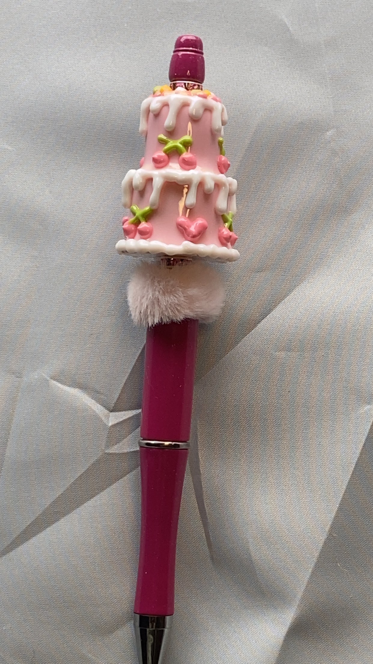 Coquette Cherry Cake Beaded Pen