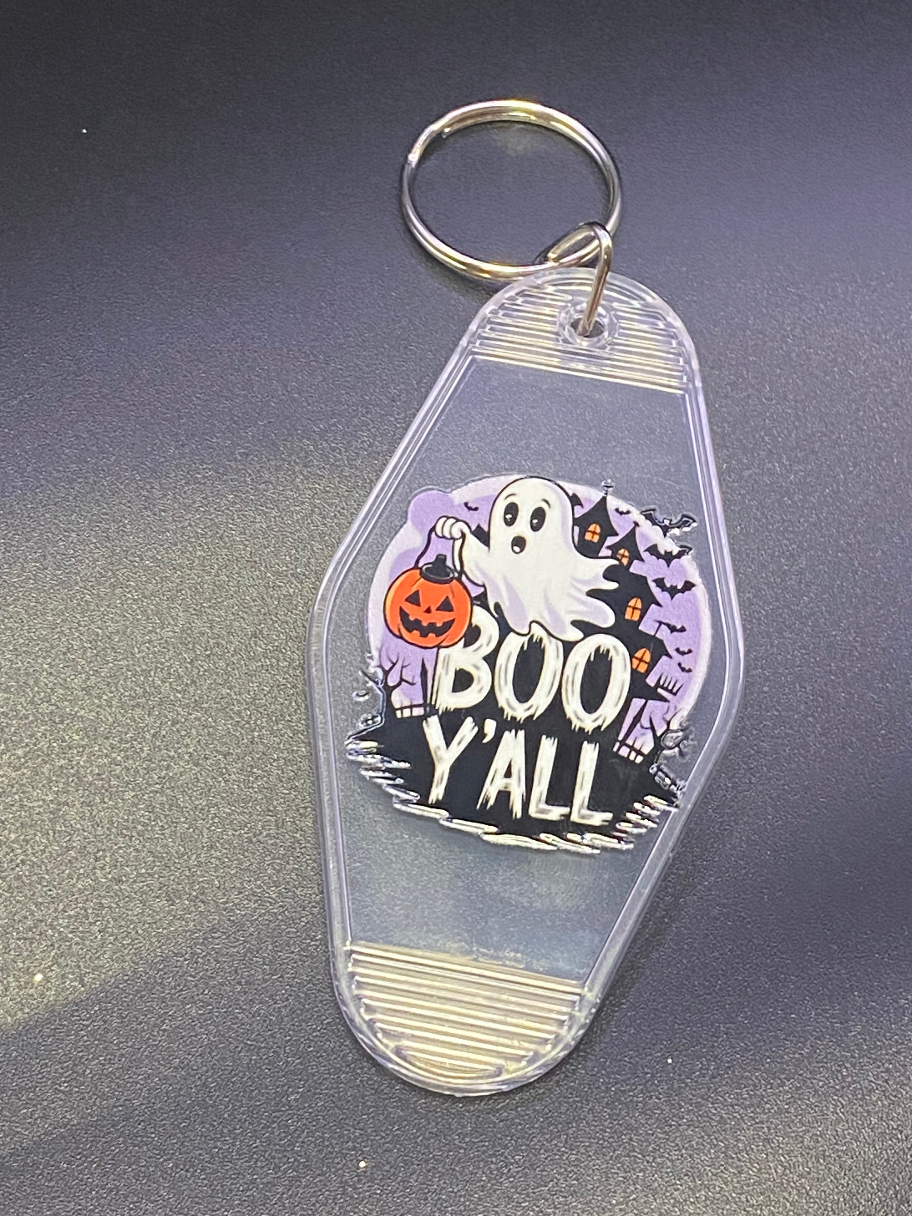 Halloween Motel Keychain, Spooky, October Breast Cancer Awareness Month, Boo Basket,