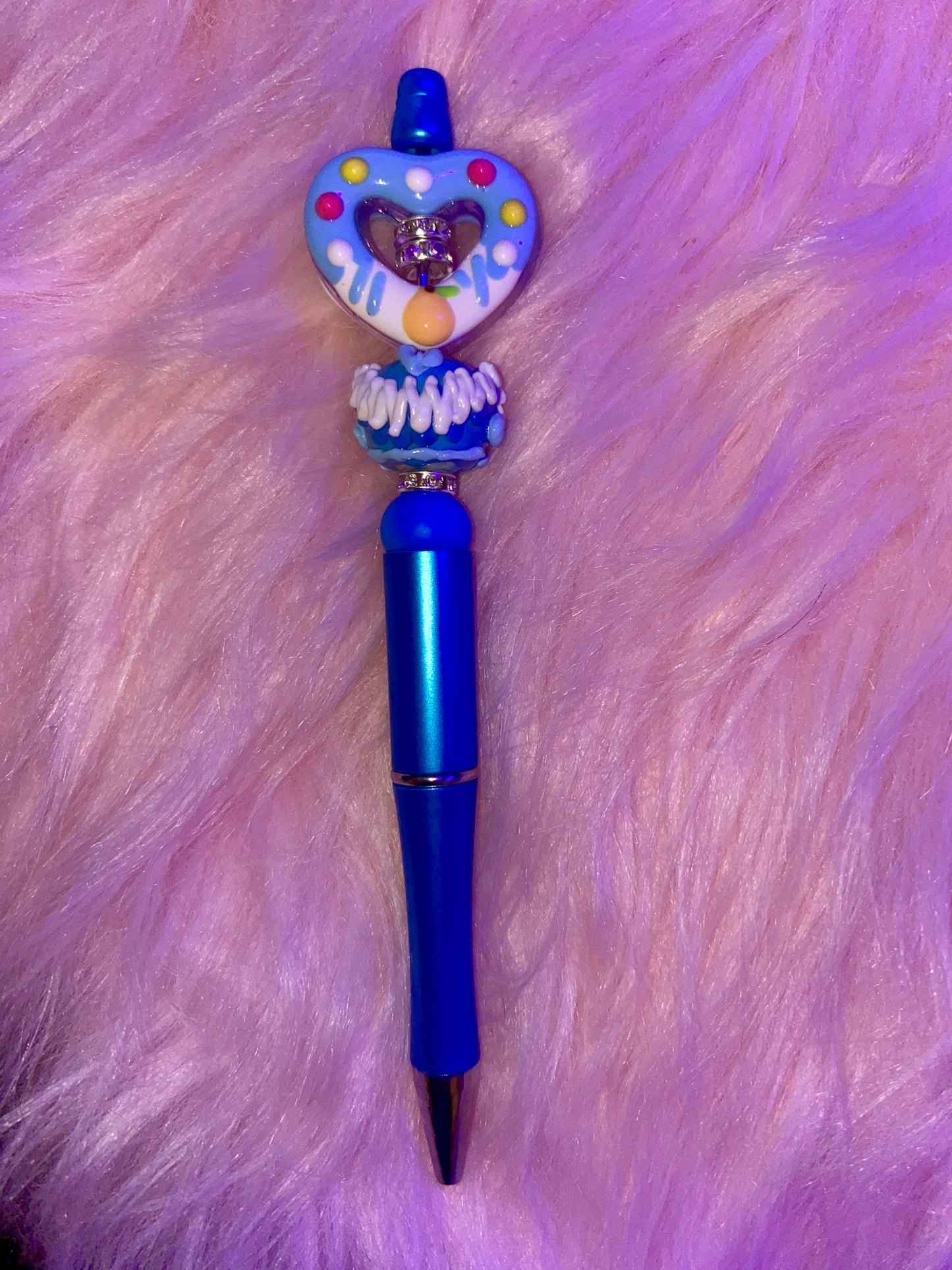 Heart Beaded Spinner Pen