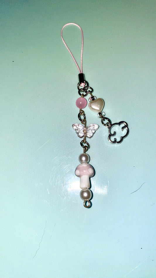 Y2K Phone Charm, Kawaii Dangle Phone Charm, Y2K Beaded Keychain, Phone Strap, Bag Charm, Kindle Charm