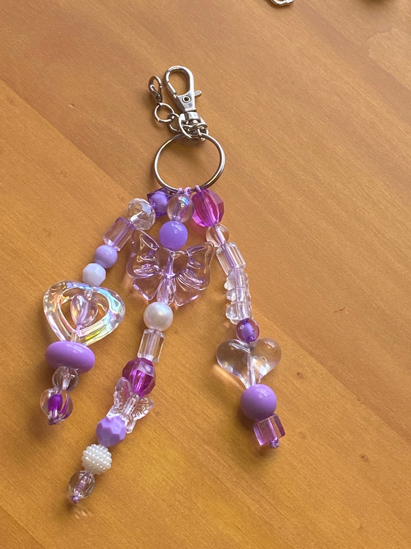 Kawaii Beaded Keychain, Y2K themed charm, nostalgia,