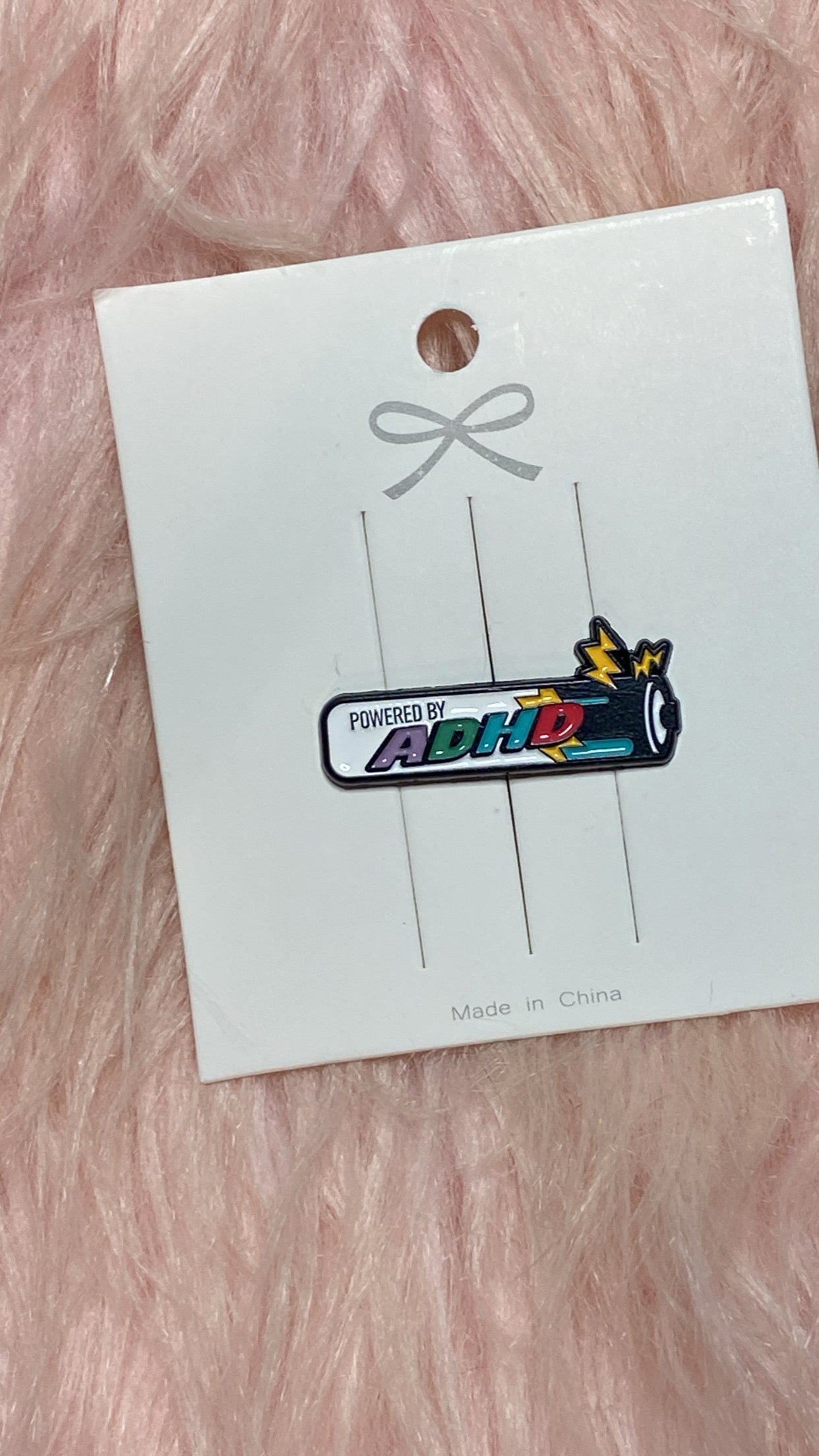 Powered by ADHD Enamel Pin, Mental Health Awareness, Neurodivergent, Neurodivergence,