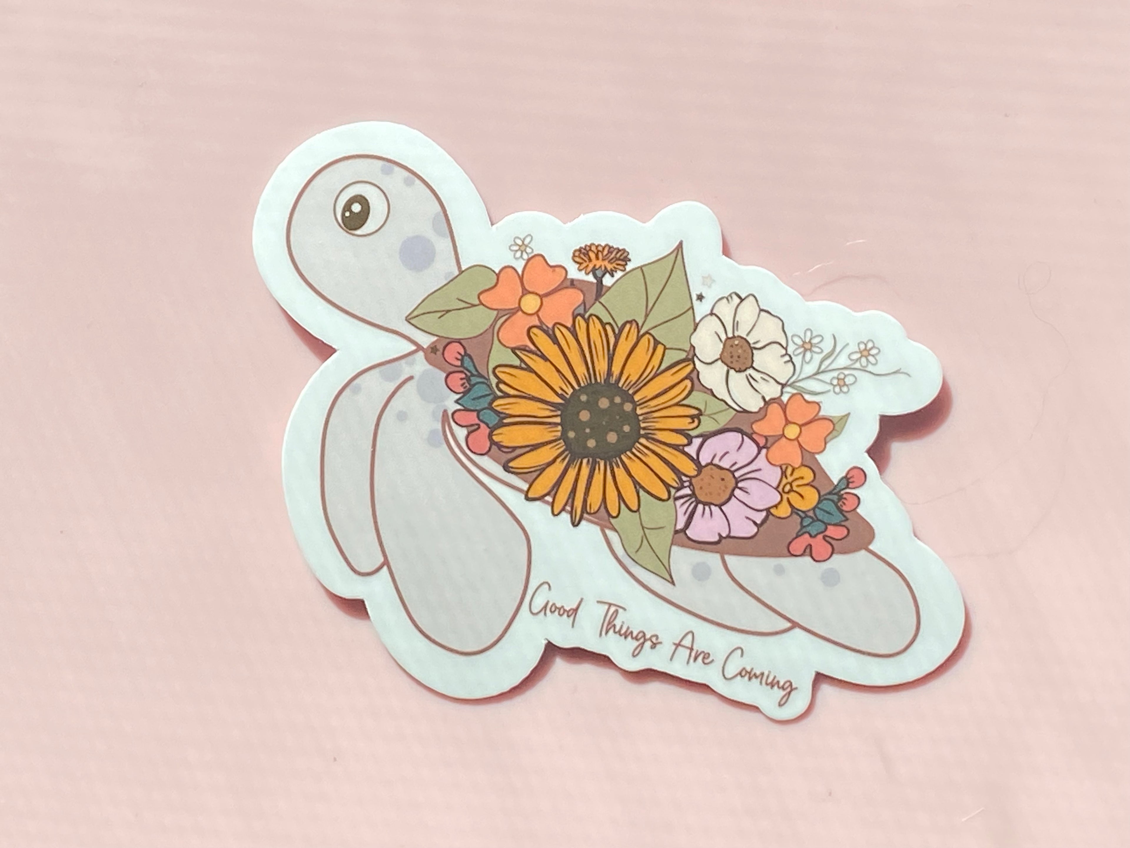 Good Things Are Coming Turtle Sticker, Mental Health Awareness, Kindle Sticker, Water Bottle Sticker
