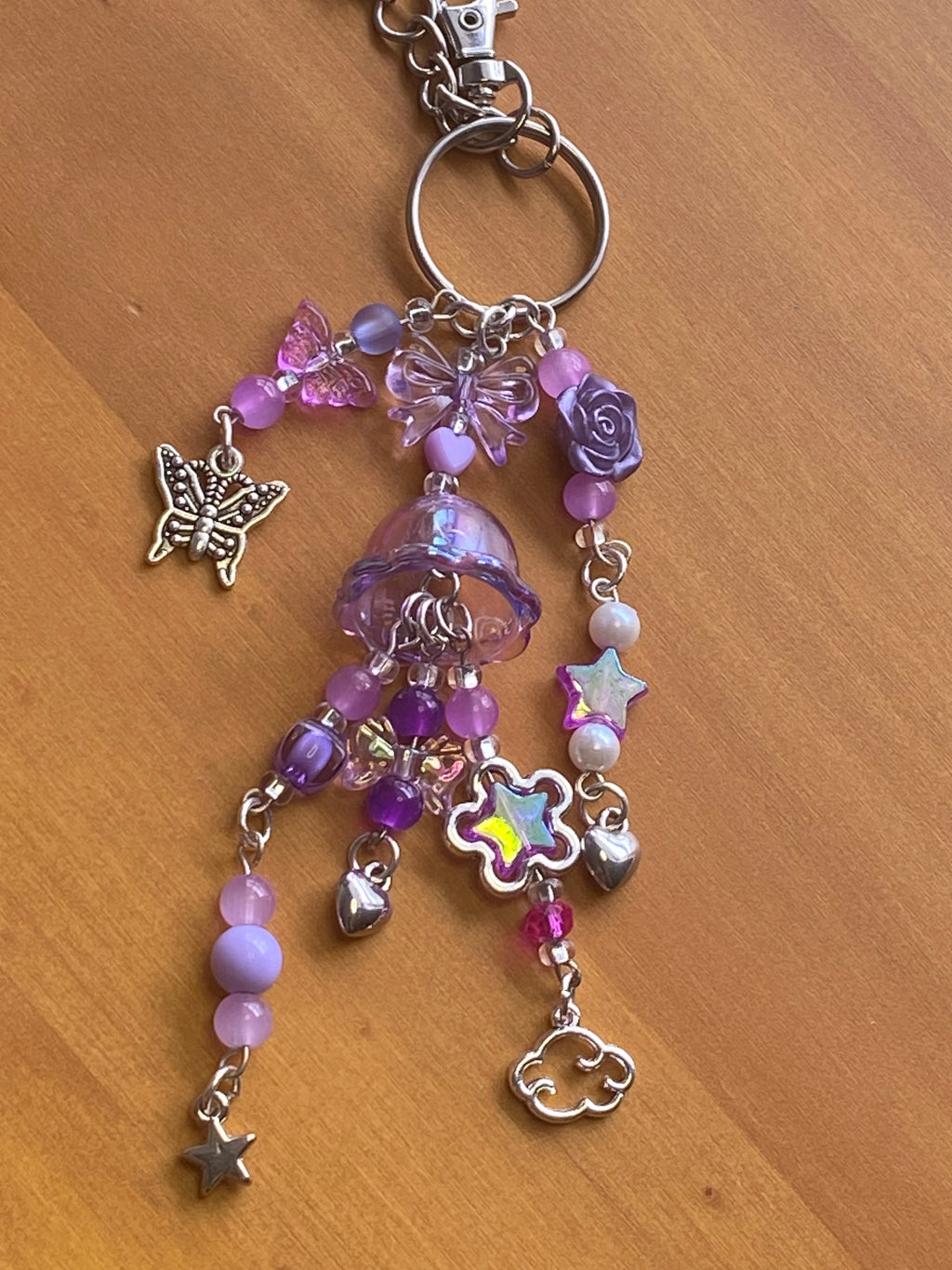 Handmade Jellyfish Keychain, Dangle Charm, Ocean Lover Gift, Mermaid Core,