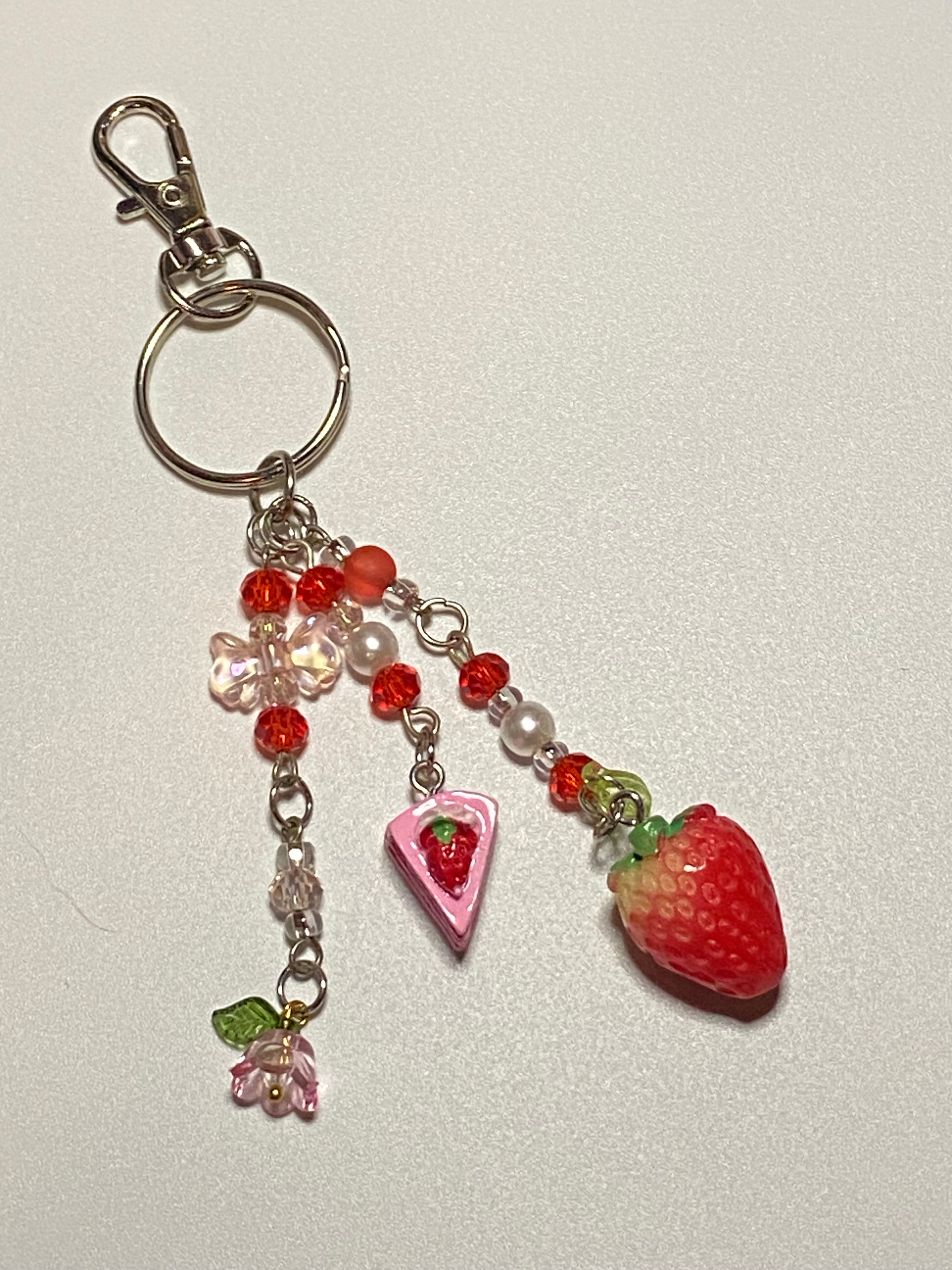Coquette keychains, Cottagecore Keychain, Strawberry Shortcake, Mushroom Keychain