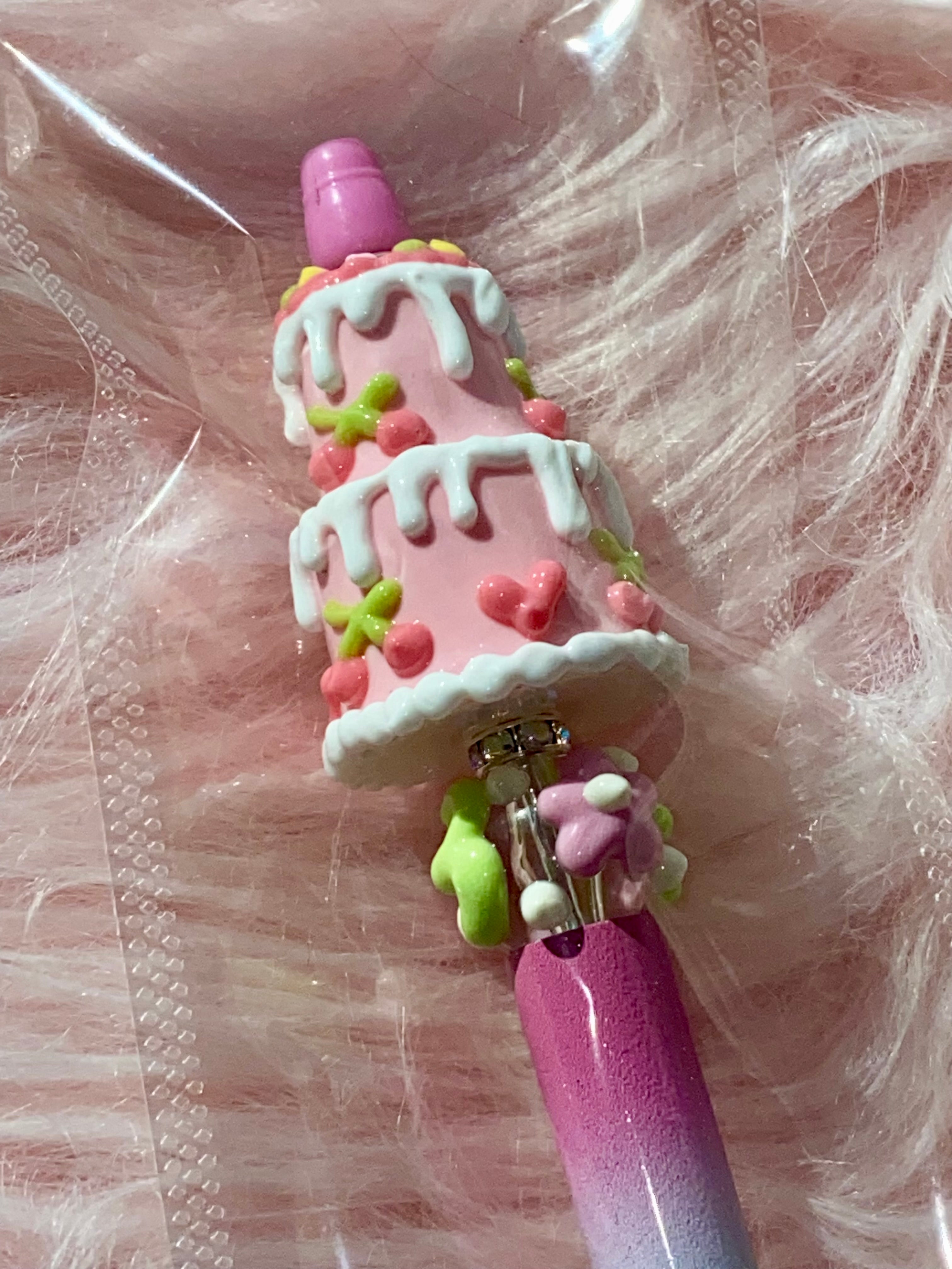 Coquette Cherry Cake Beaded Pen