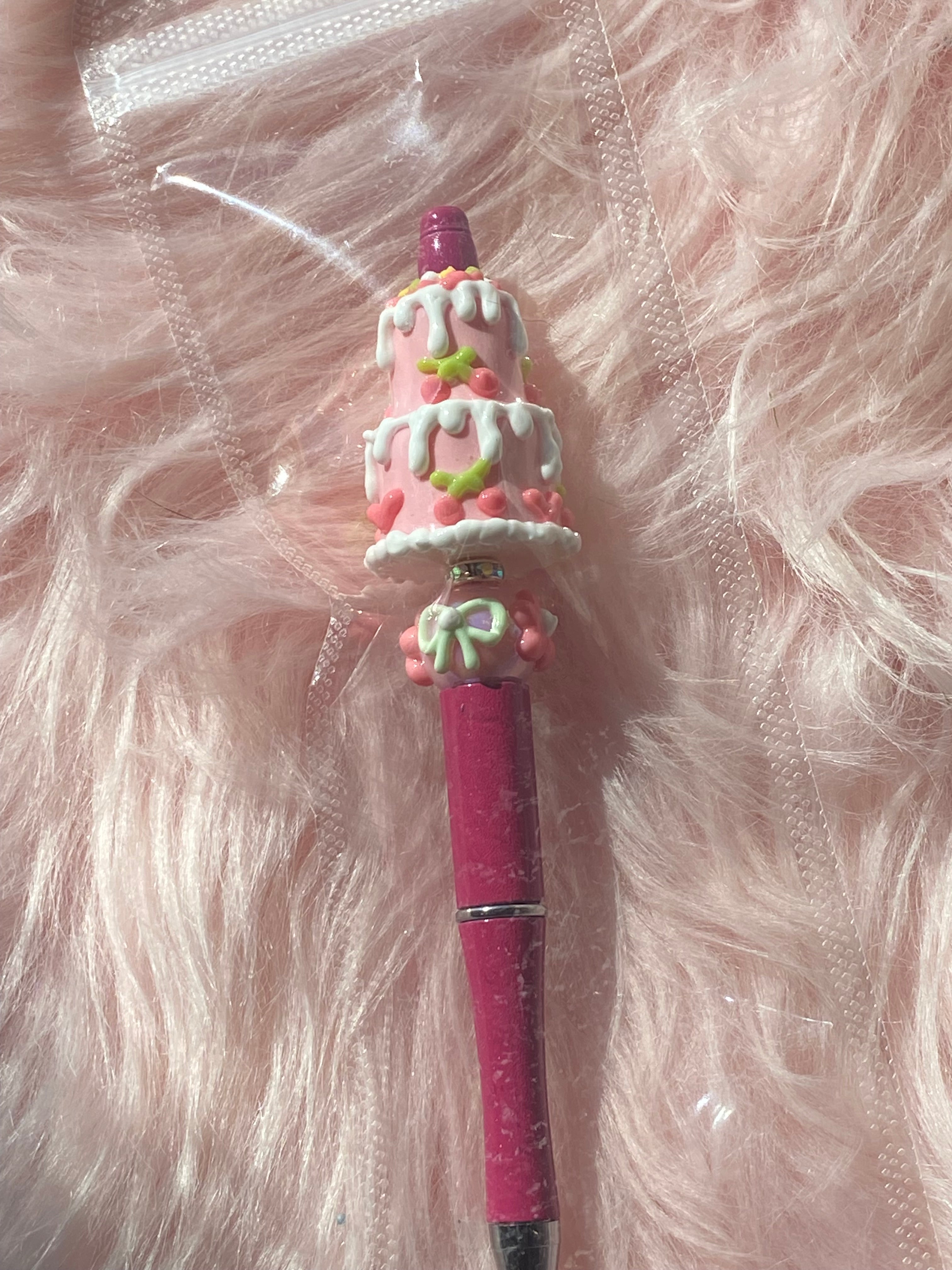 Coquette Cherry Cake Beaded Pen