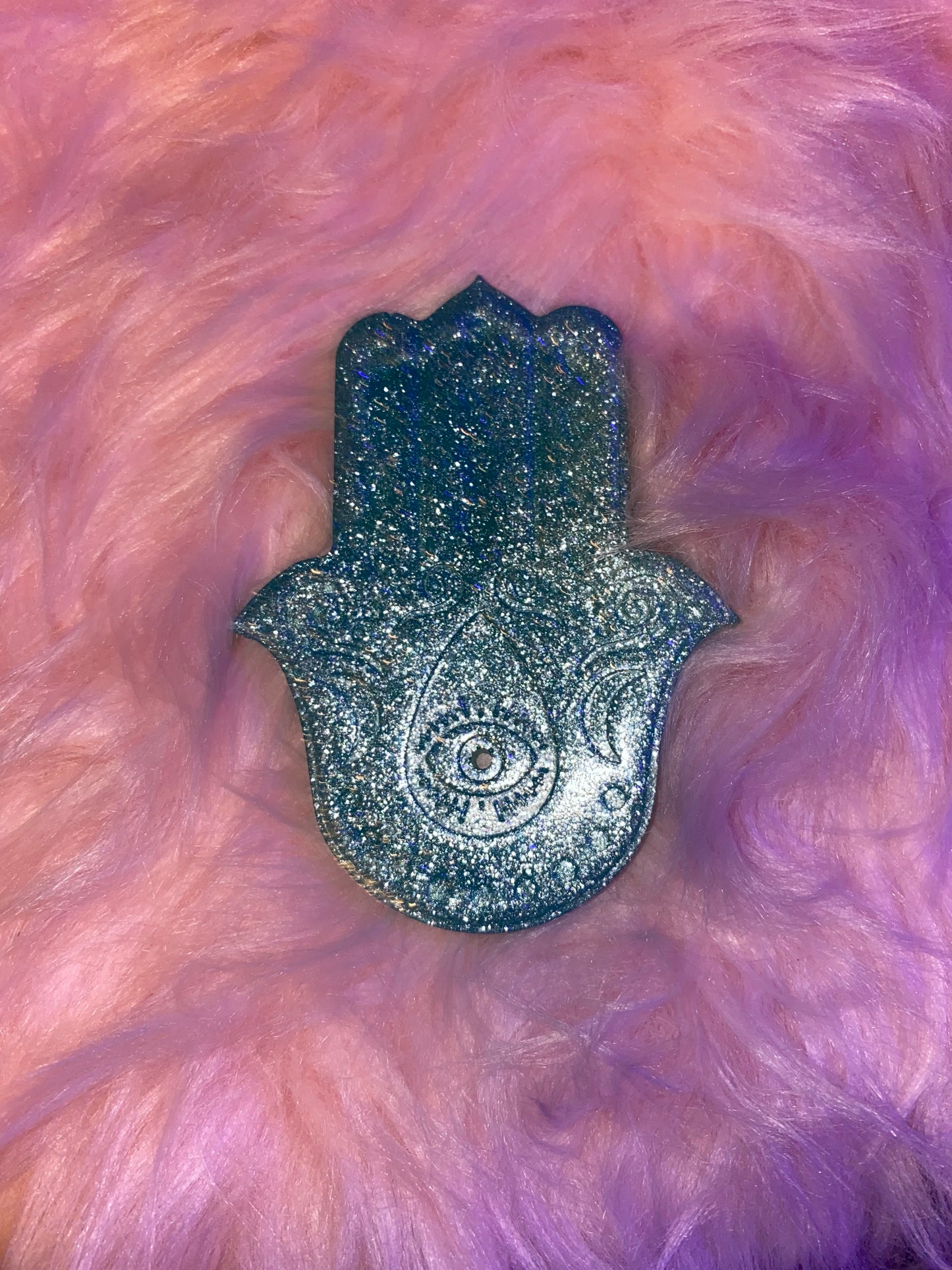 Light Blue Hamsa Incense Holder