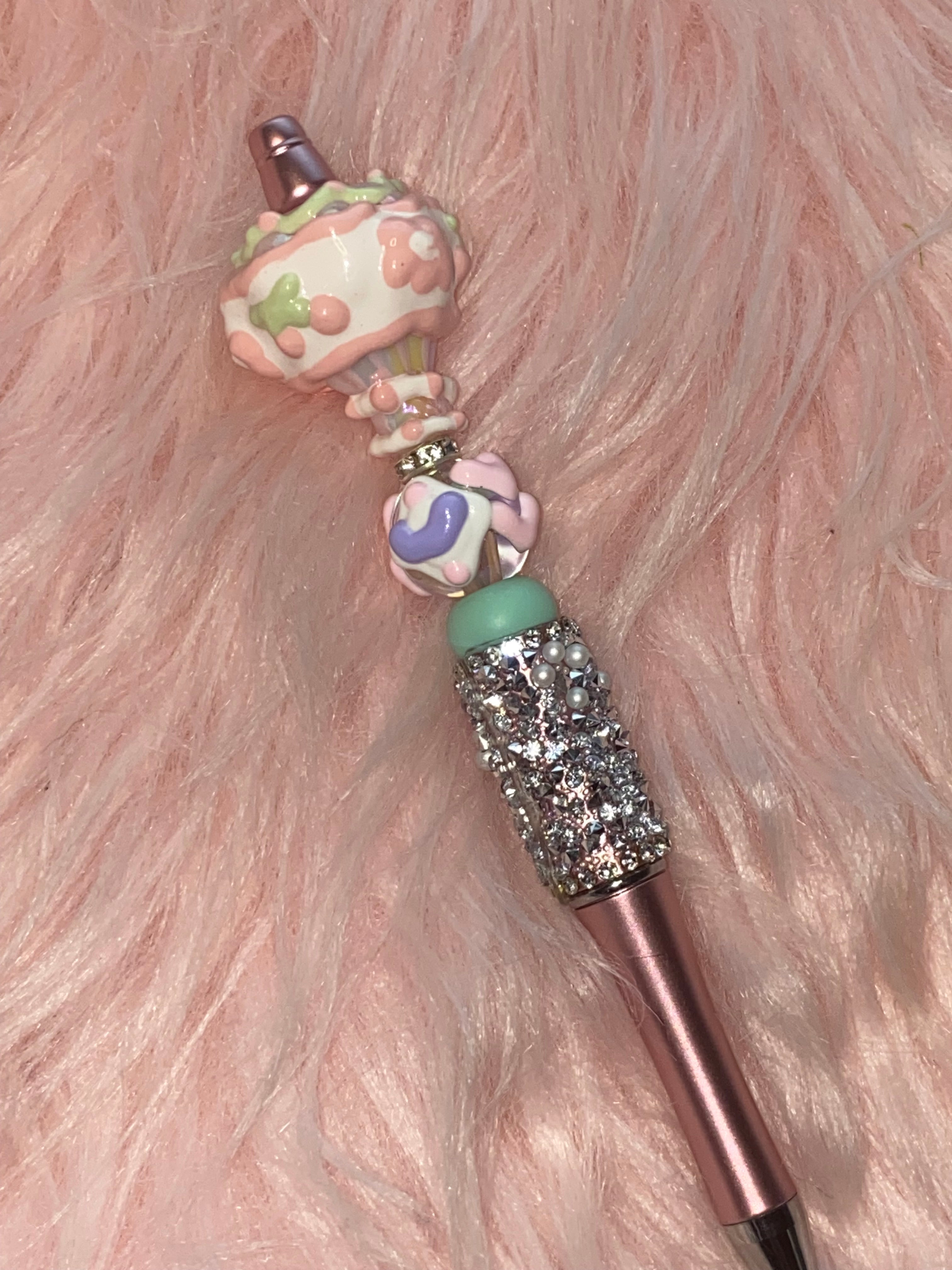 Coquette Hot Air Balloon Beaded Pen, Kawaii Accessories, Aesthetic Writing Pen,