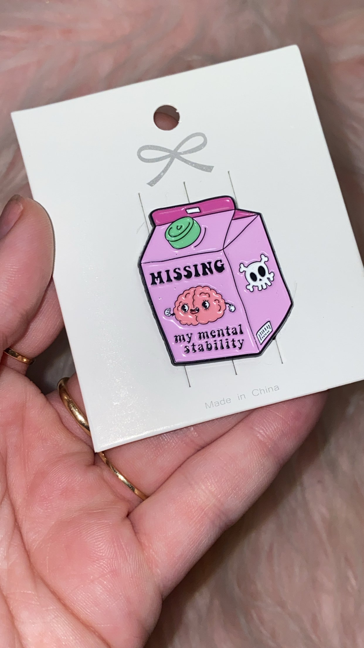 Missing My Mental Stability Enamel Pin, Mental Health Pin,