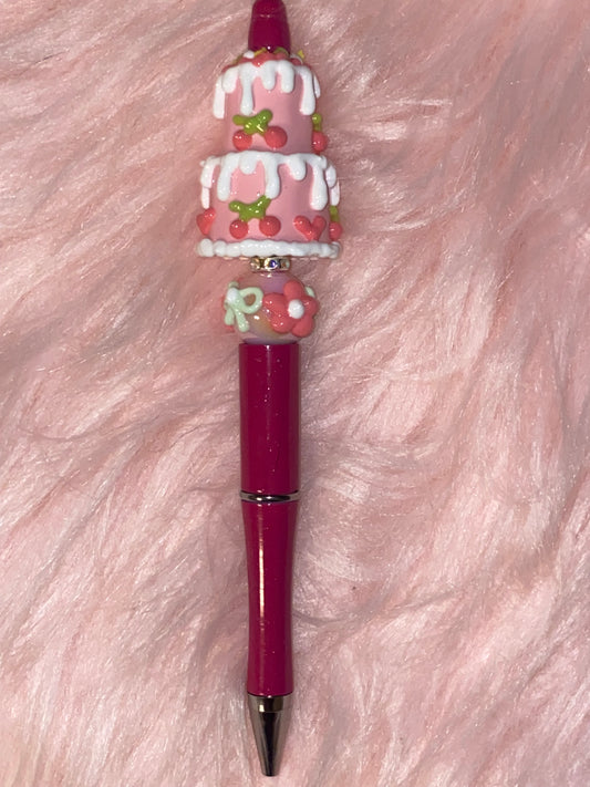 Cherry Cake Beaded Pen