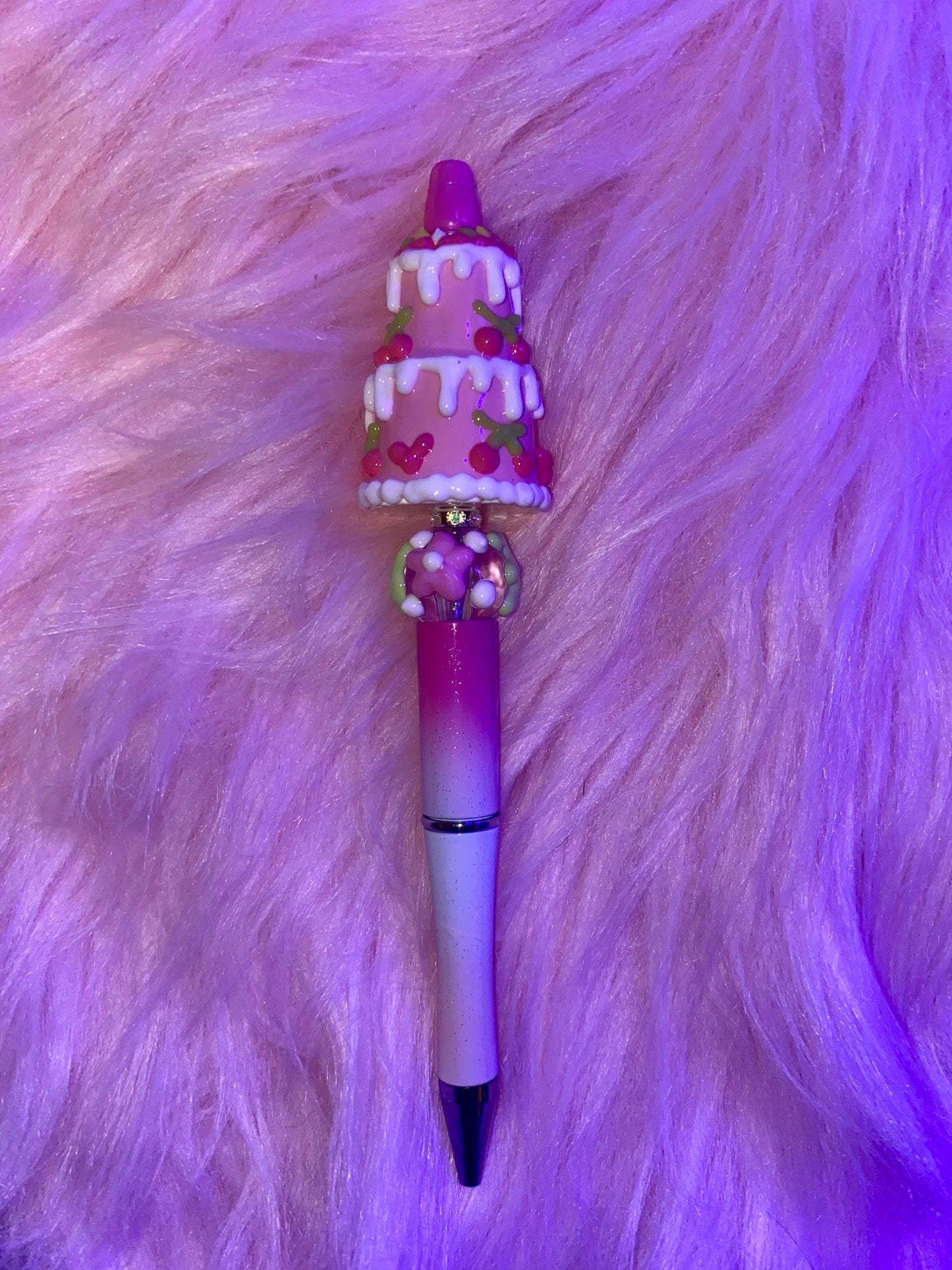 Cherry Cake Beaded Pen