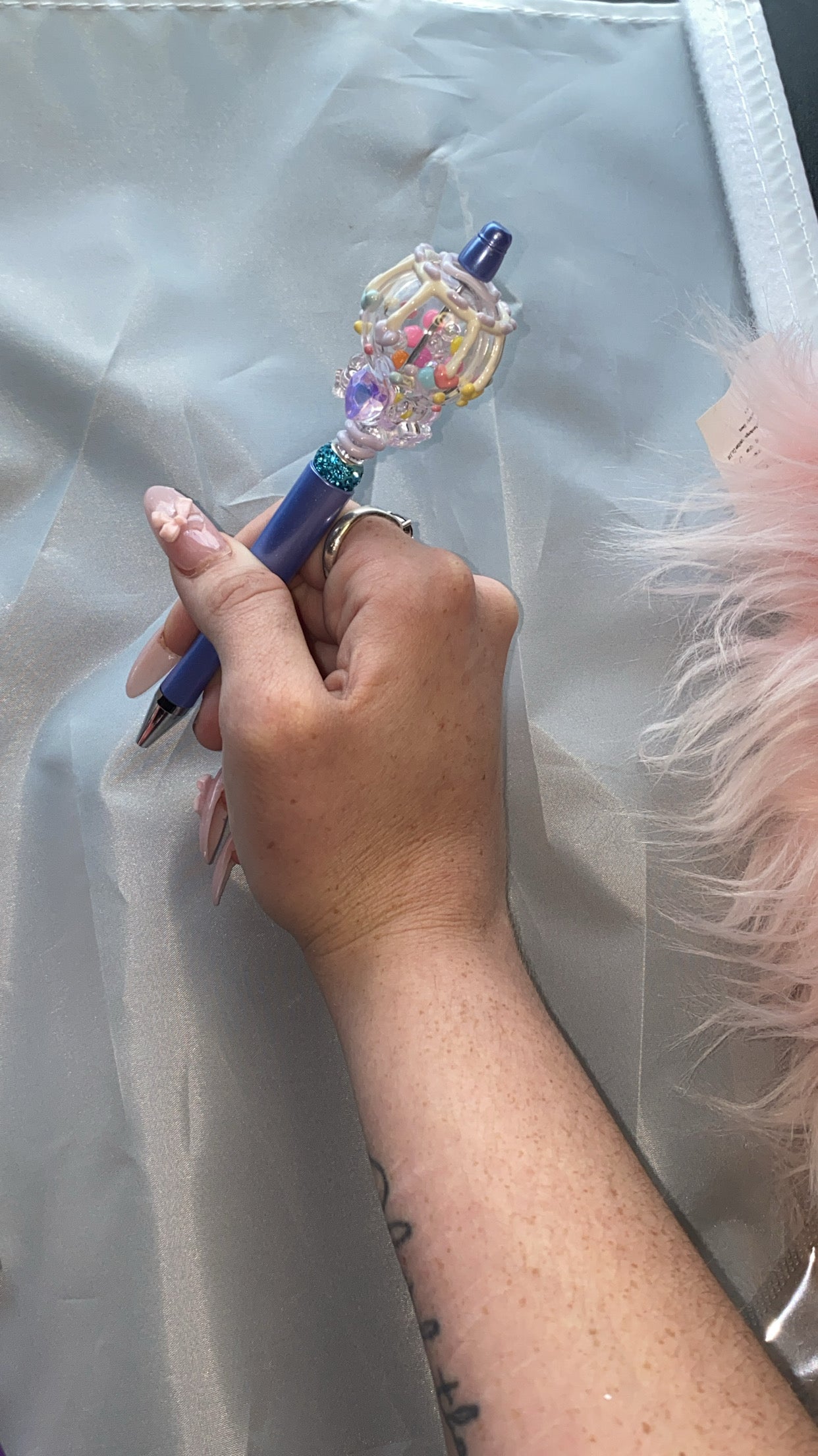 Coquette Hot Air Balloon Beaded Pen, Kawaii Accessories, Aesthetic Writing Pen,