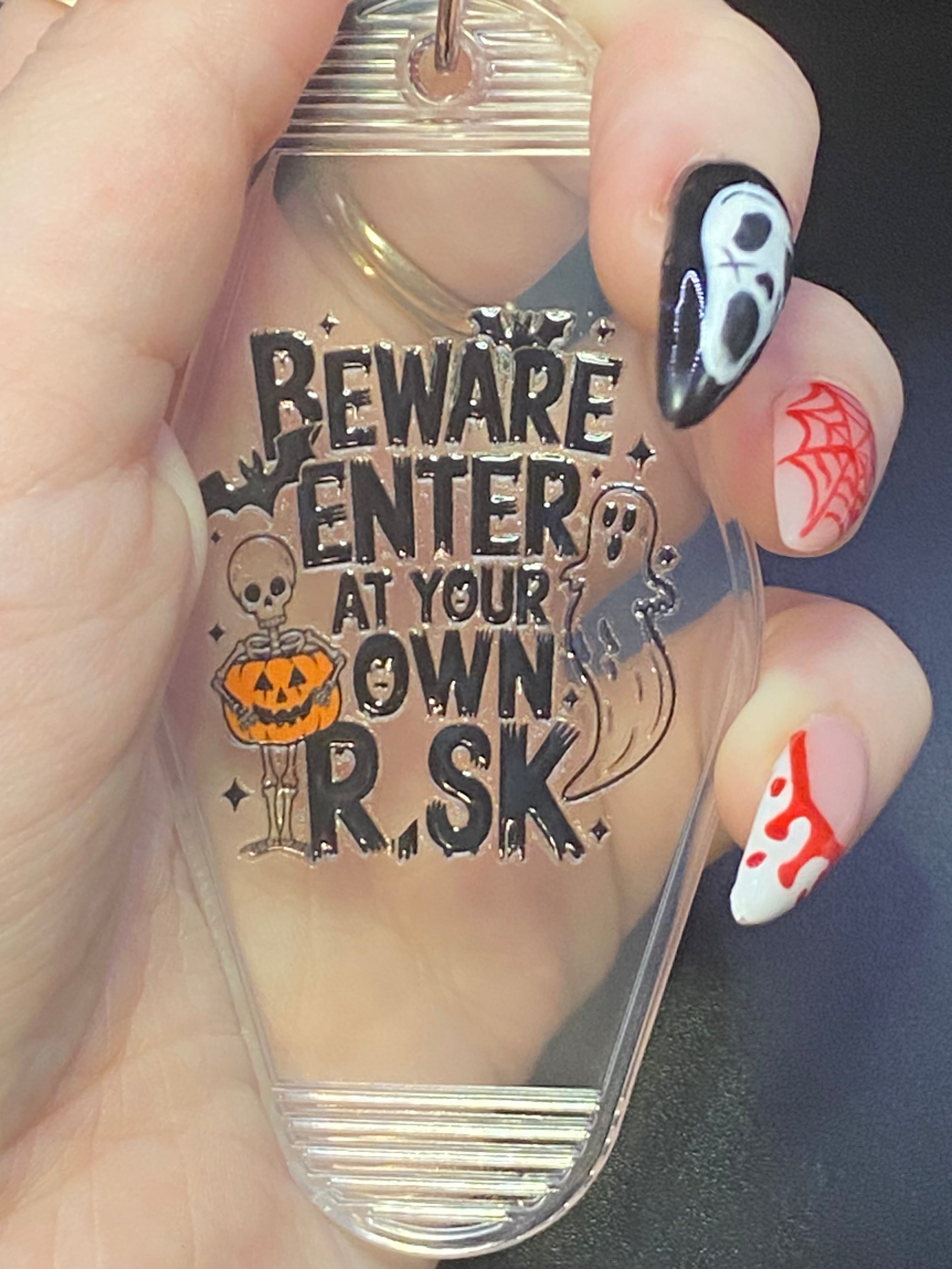 Halloween Motel Keychain, Spooky, October Breast Cancer Awareness Month, Boo Basket,