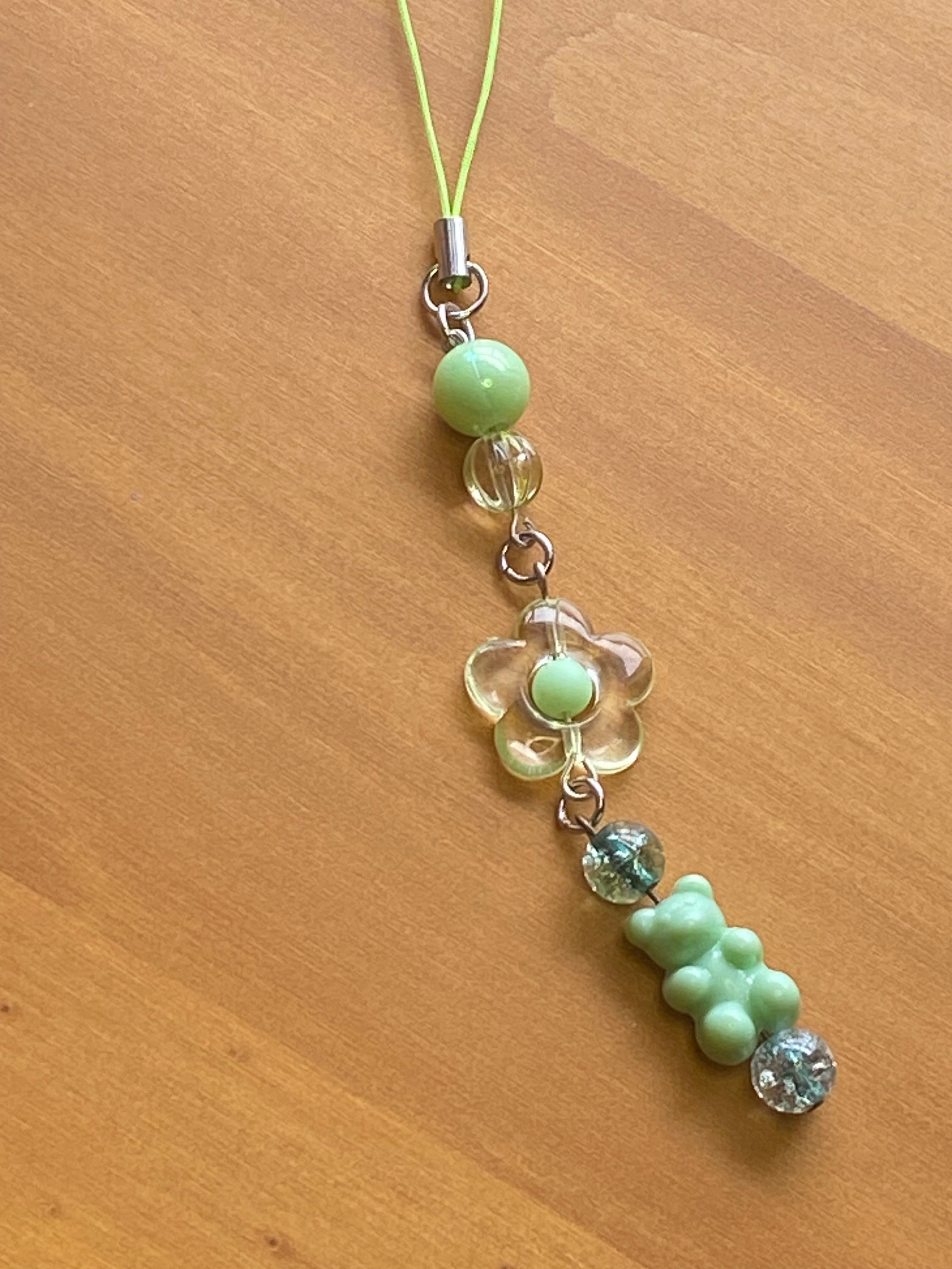 Y2K Phone Charm, Kawaii Dangle Phone Charm, Y2K Beaded Phone Charm, Phone Strap, Bag Charm, Kindle Charm