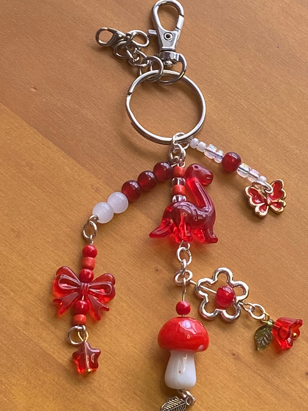 Kawaii Beaded Keychain, Y2K themed charm, nostalgia,