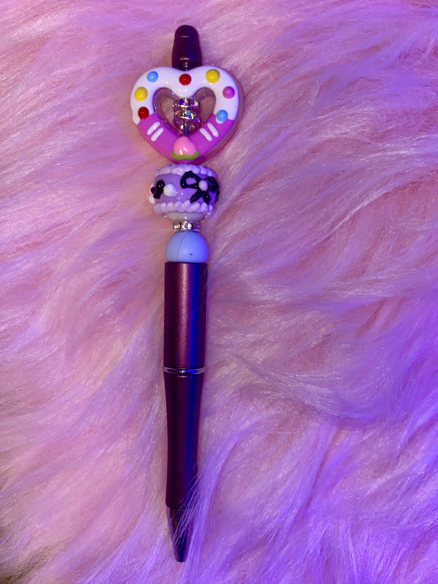 Heart Beaded Spinner Pen