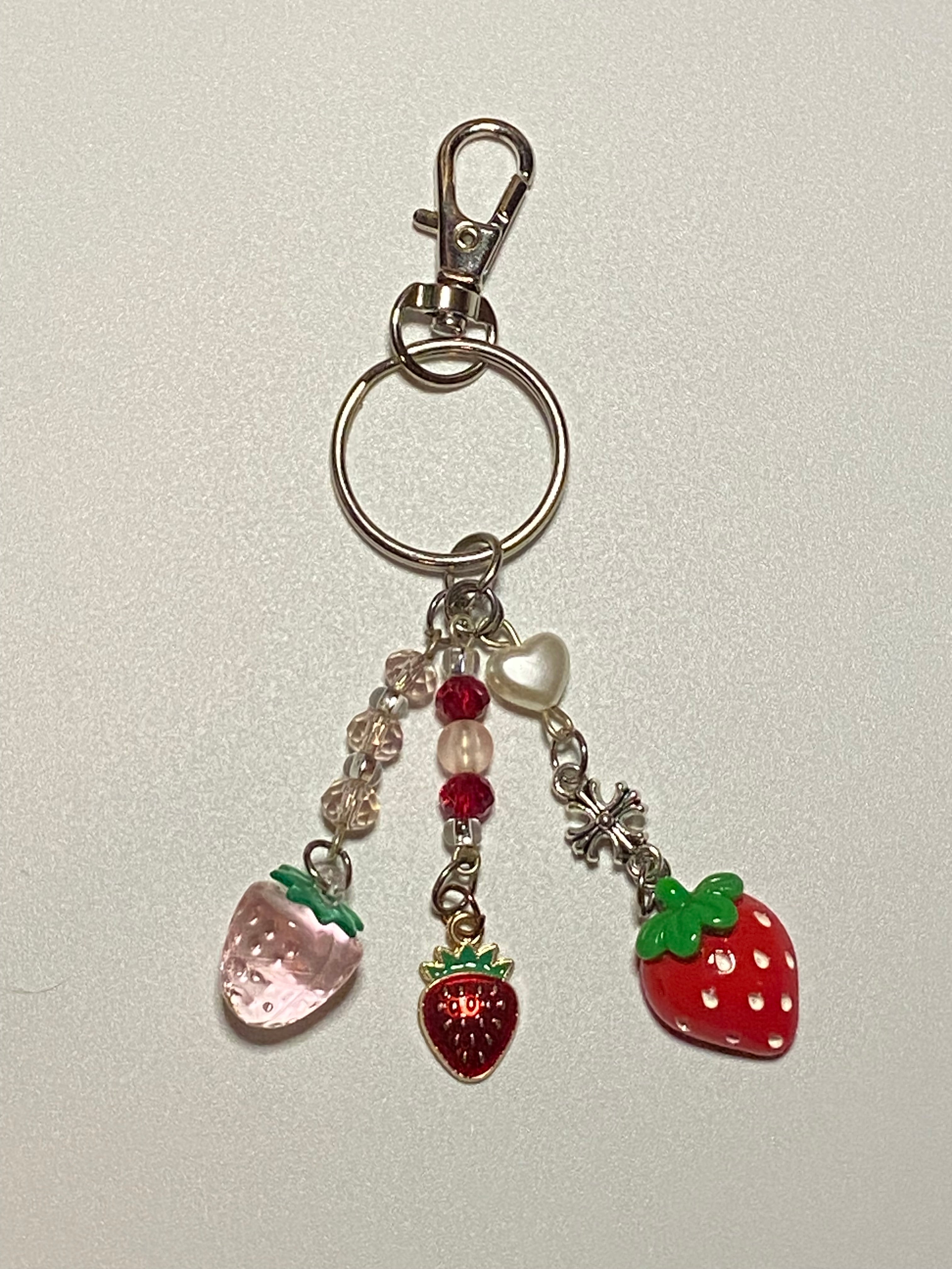 Coquette keychains, Cottagecore Keychain, Strawberry Shortcake, Mushroom Keychain