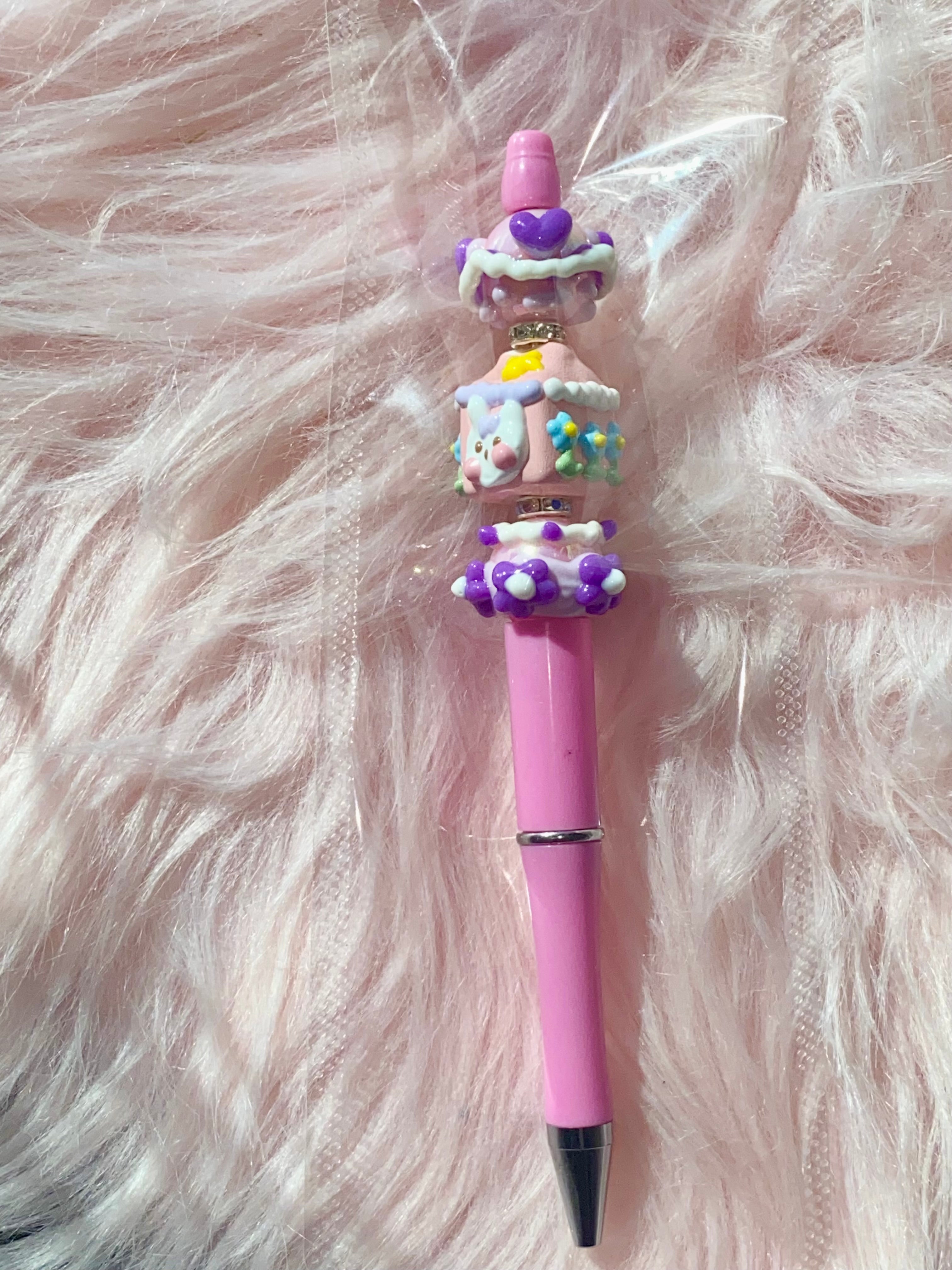 Coquette Milk Carton Beaded Pen, Kawaii Accessories, Coquette Accessories, Aesthetic Writing Pen, Desk Accessories