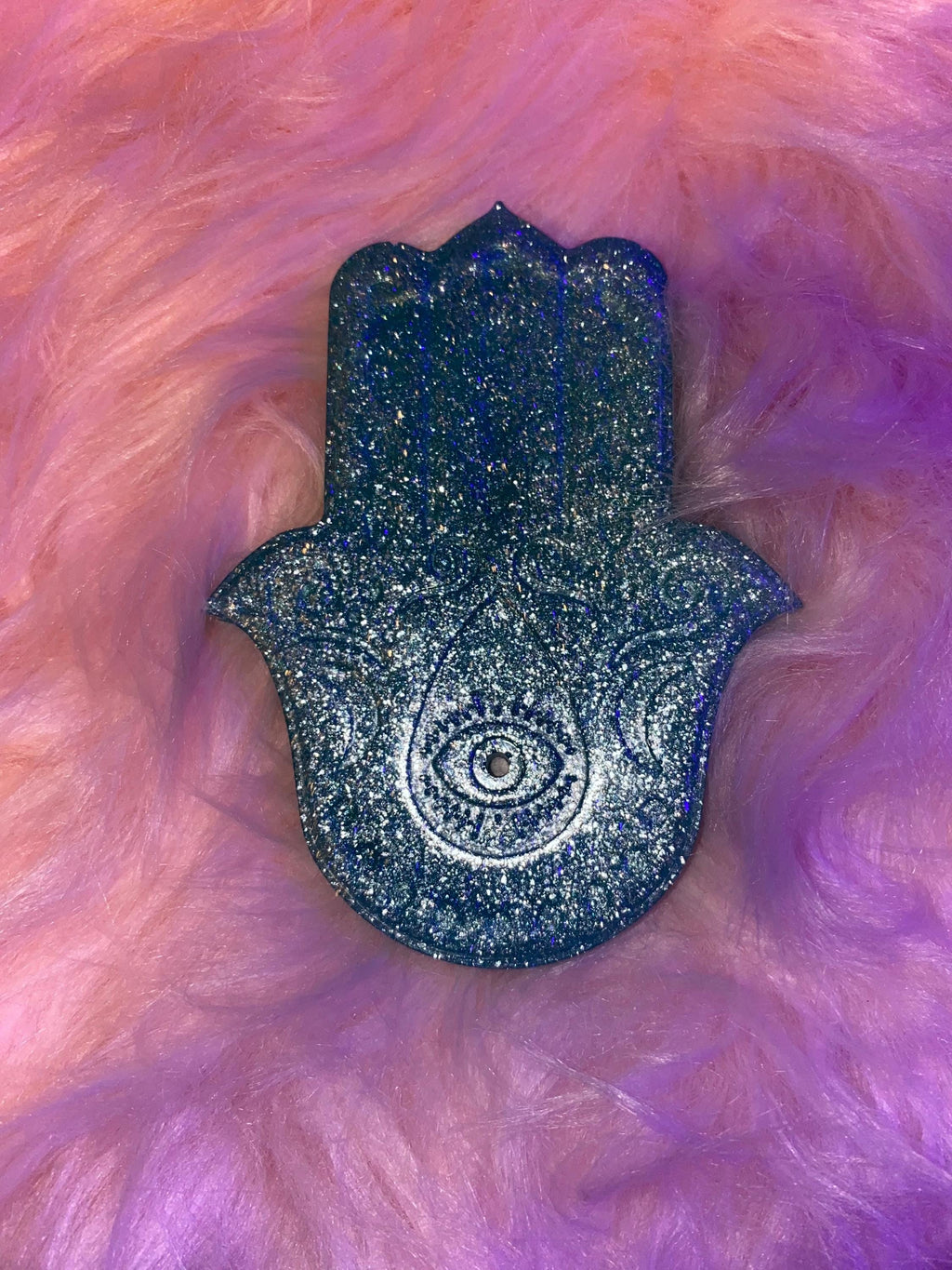Light Blue Hamsa Incense Holder