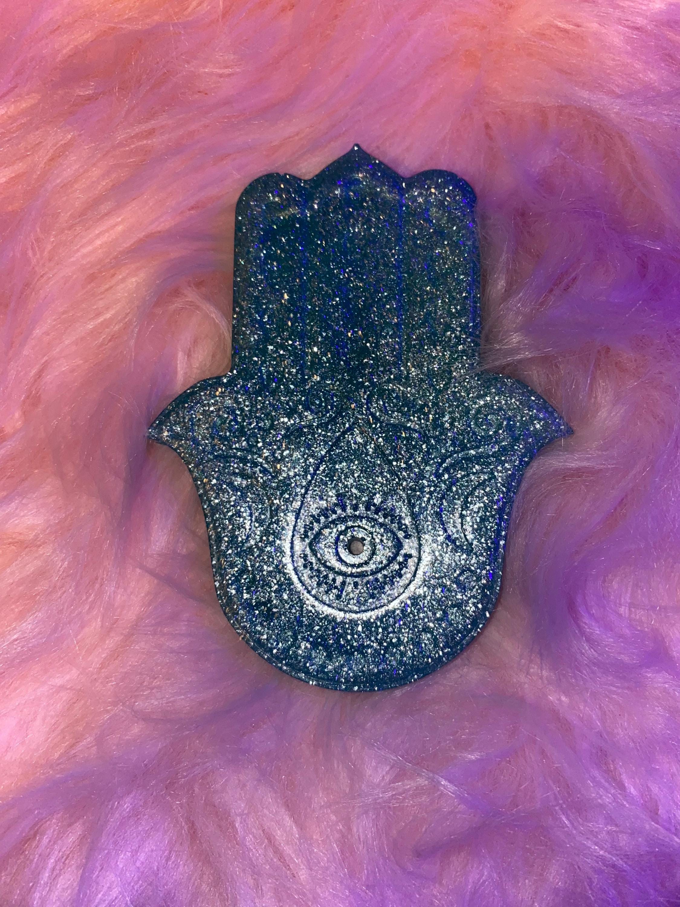 Light Blue Hamsa Incense Holder
