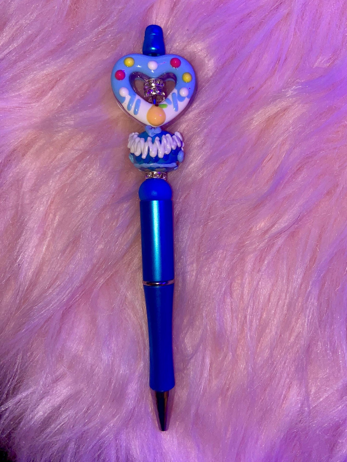 Heart Beaded Spinner Pen