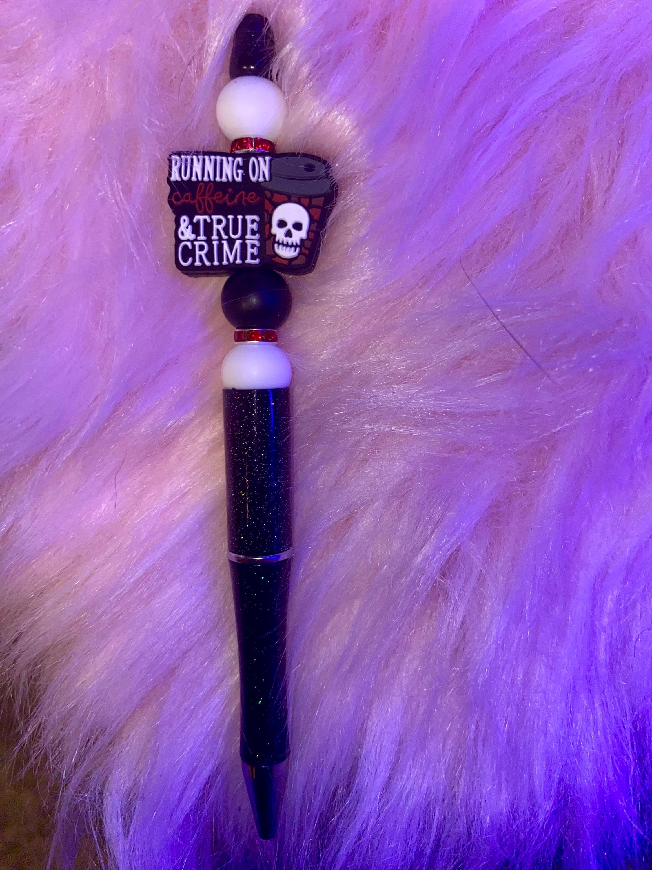 True Crime and Coffee Beaded Pen