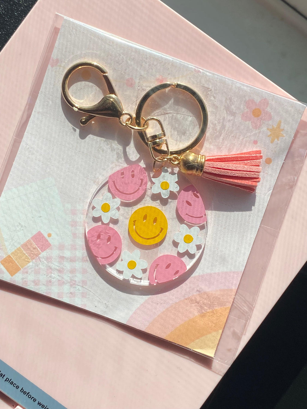 Daisy Smiles Acrylic Keychain