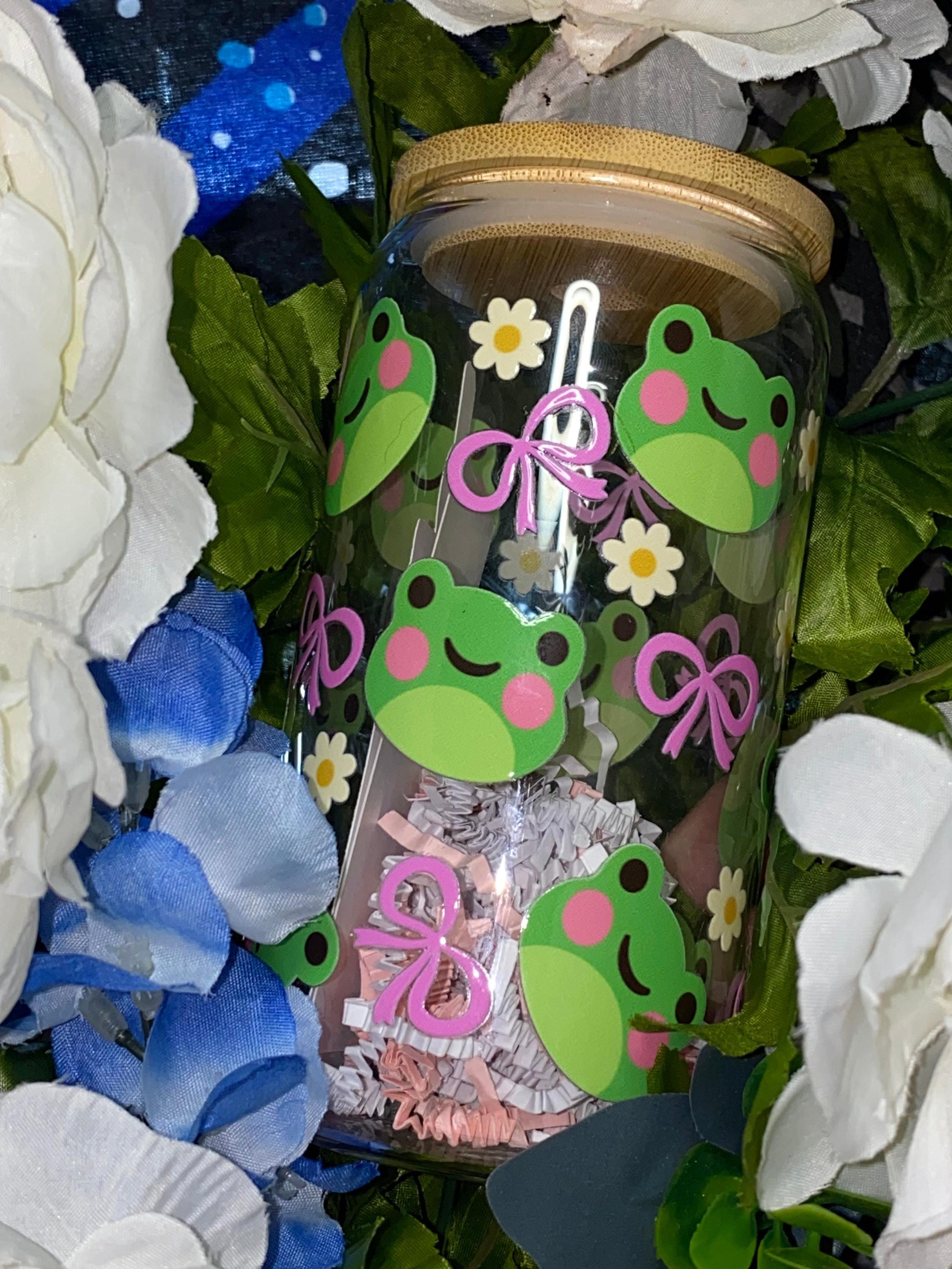 Glass Cup with Bamboo Lid and Glass Straw