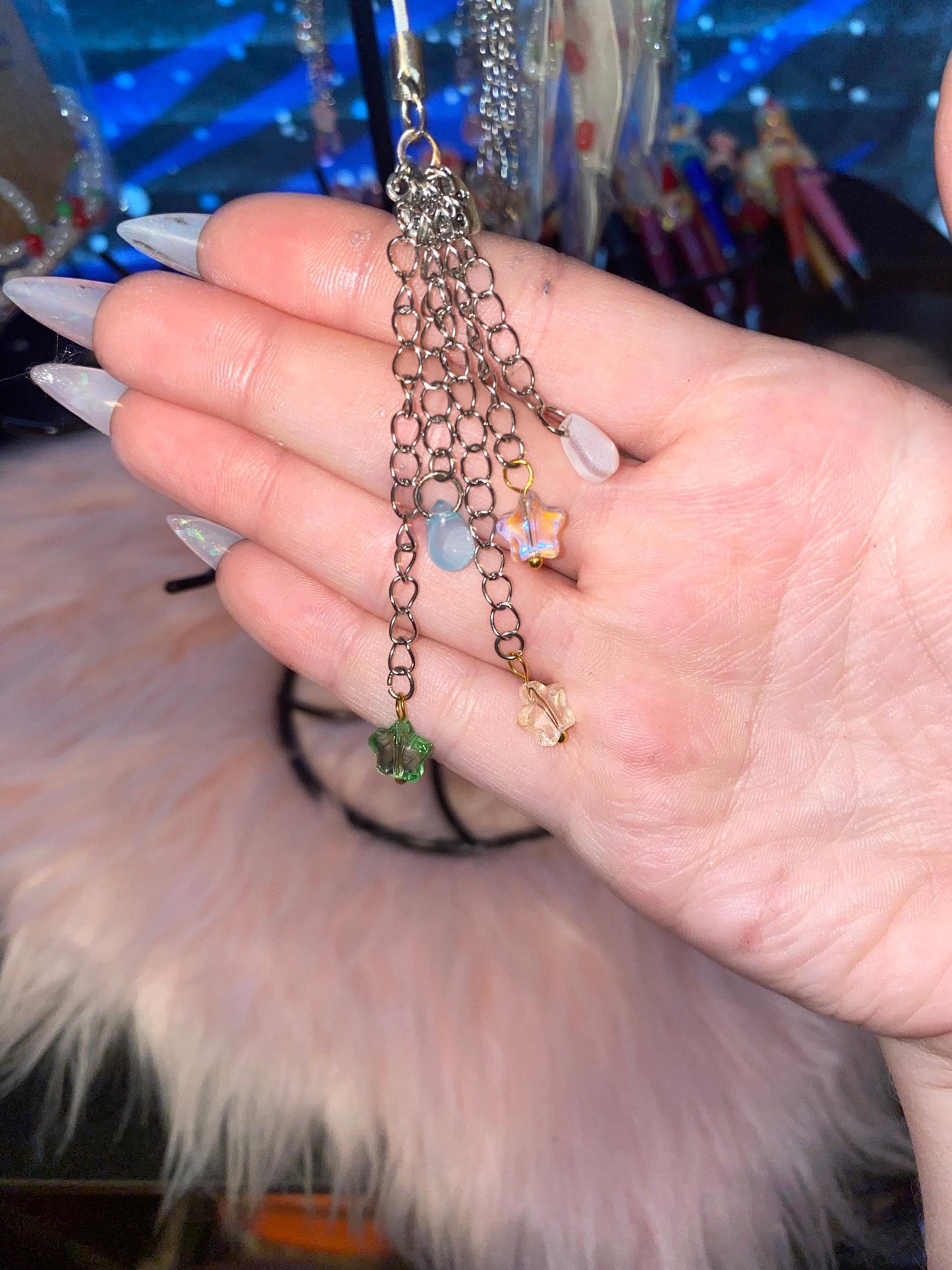 Stars Phone Charm, Stars and Raindrops Charm