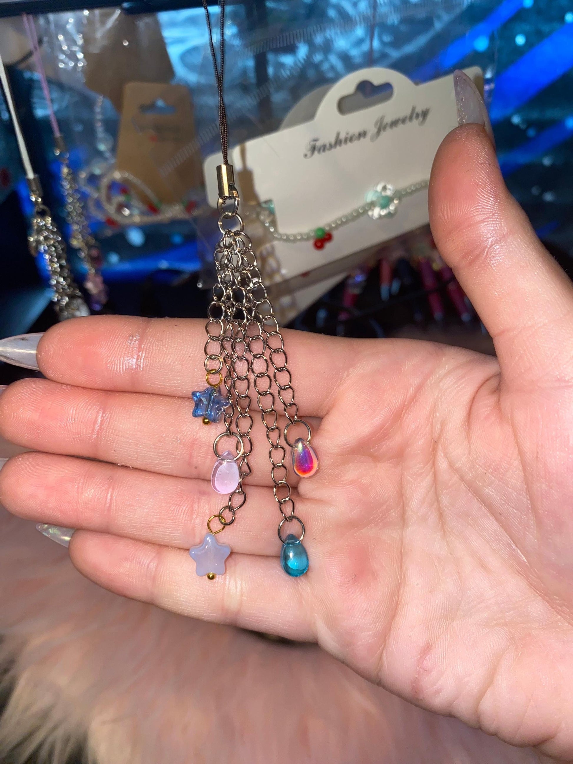 Stars Phone Charm, Stars and Raindrops Charm