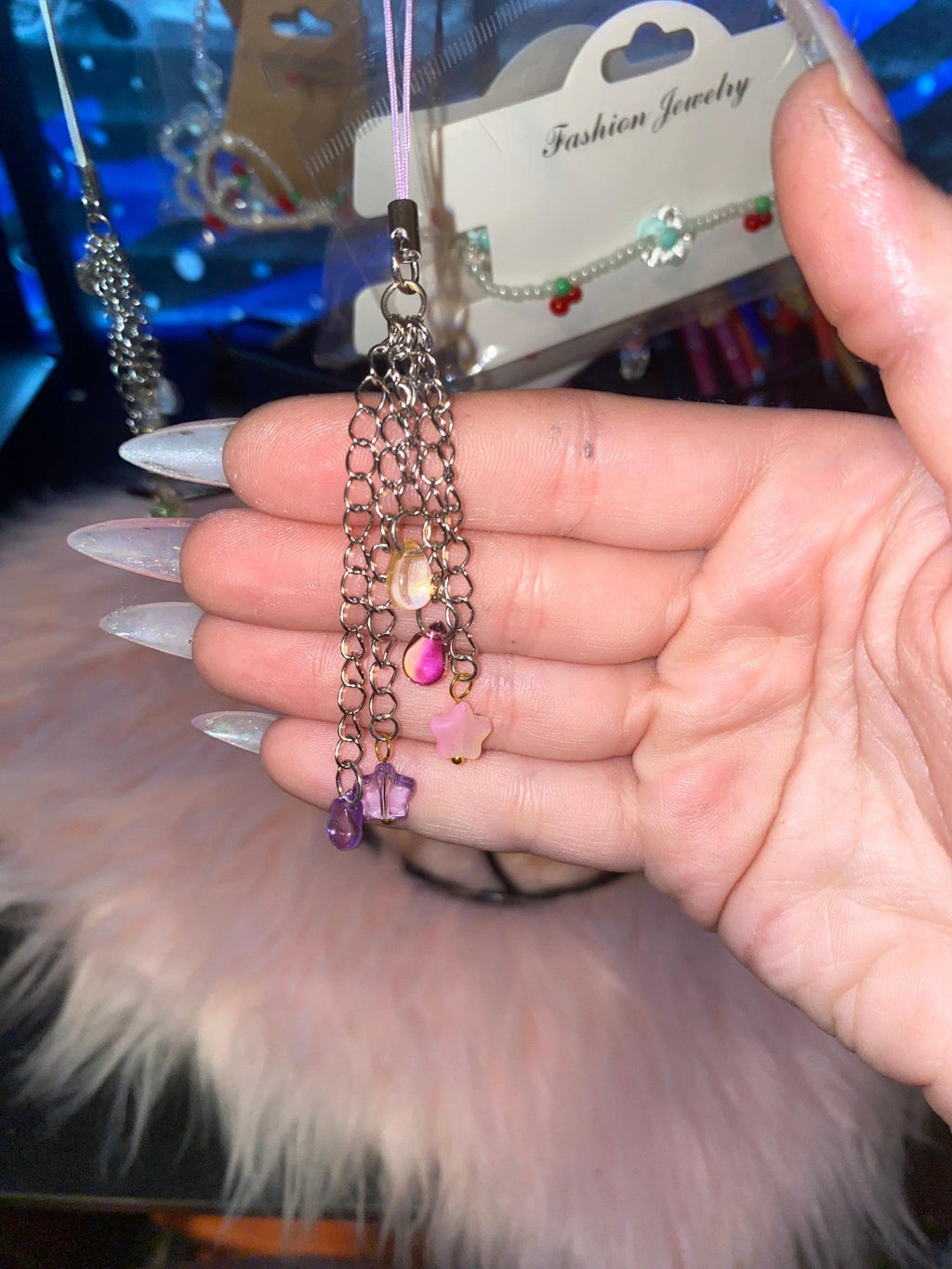 Stars Phone Charm, Stars and Raindrops Charm