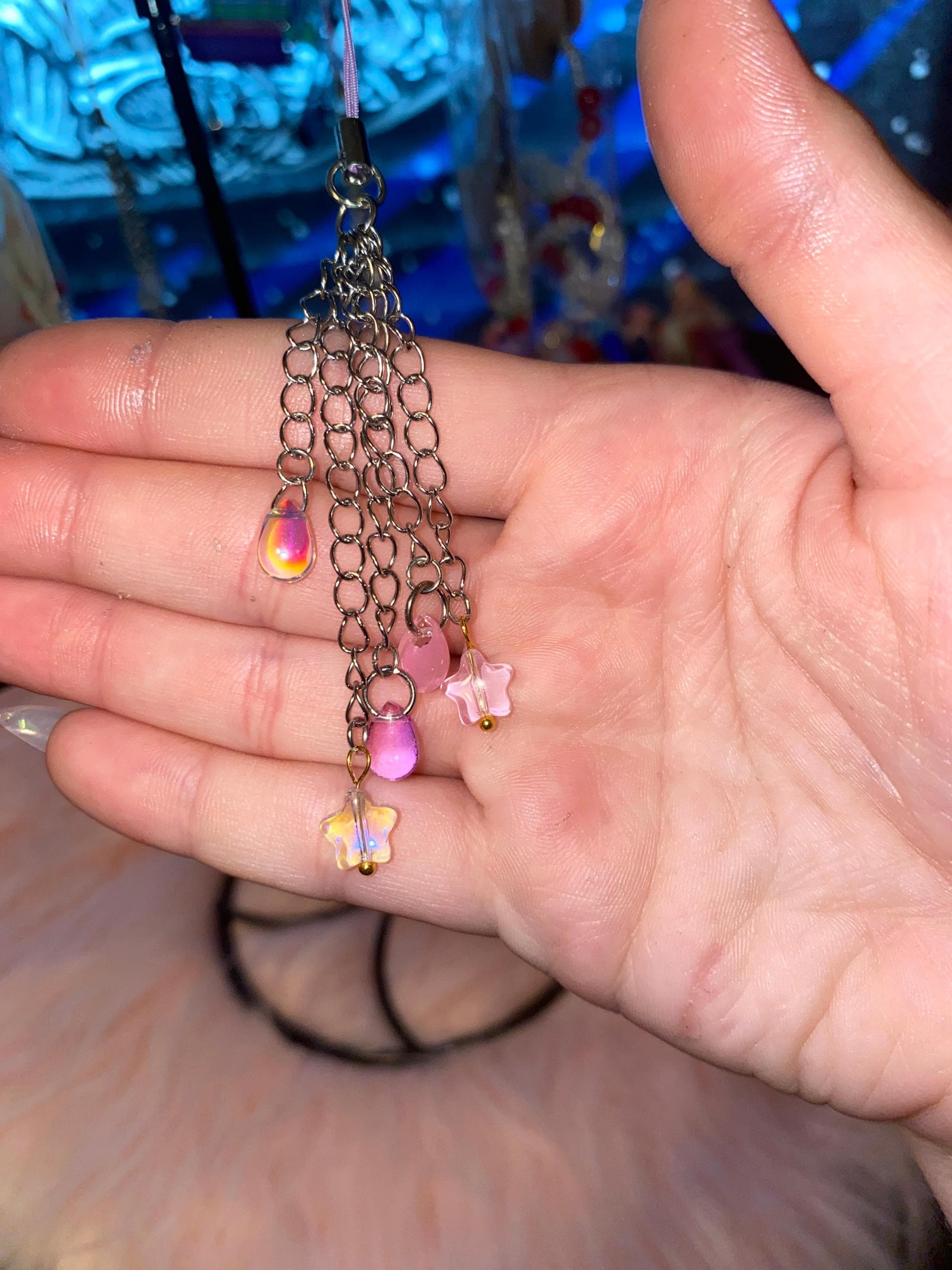 Stars Phone Charm, Stars and Raindrops Charm