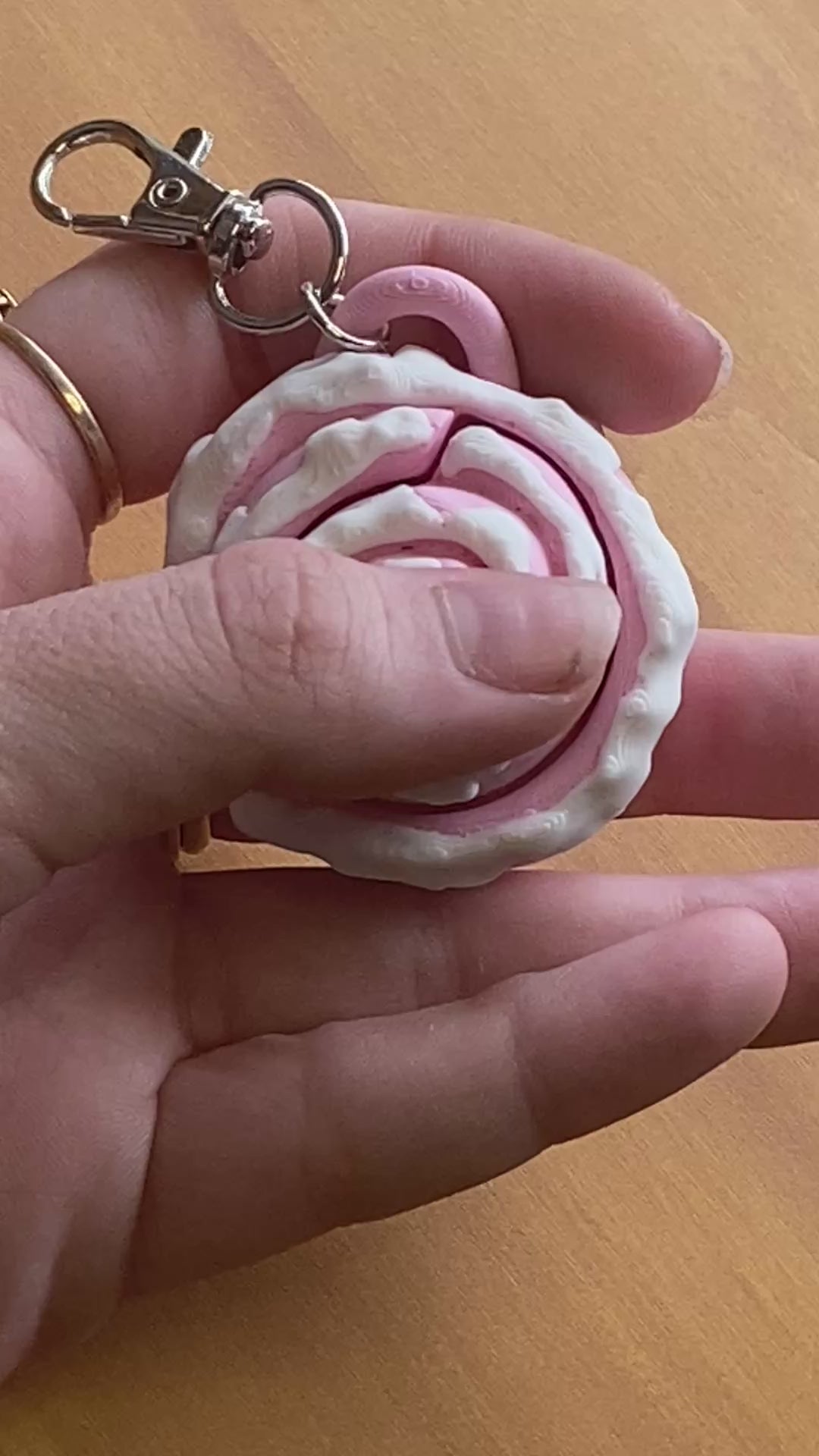 CinnaBun Clicker Keychain, Self Care Fidget Toy, Kawaii Clicker Fidget Toy, Clicky Toy for Stress Relief, Anxiety Relief, Stimming , Neurodivergent, ADHD